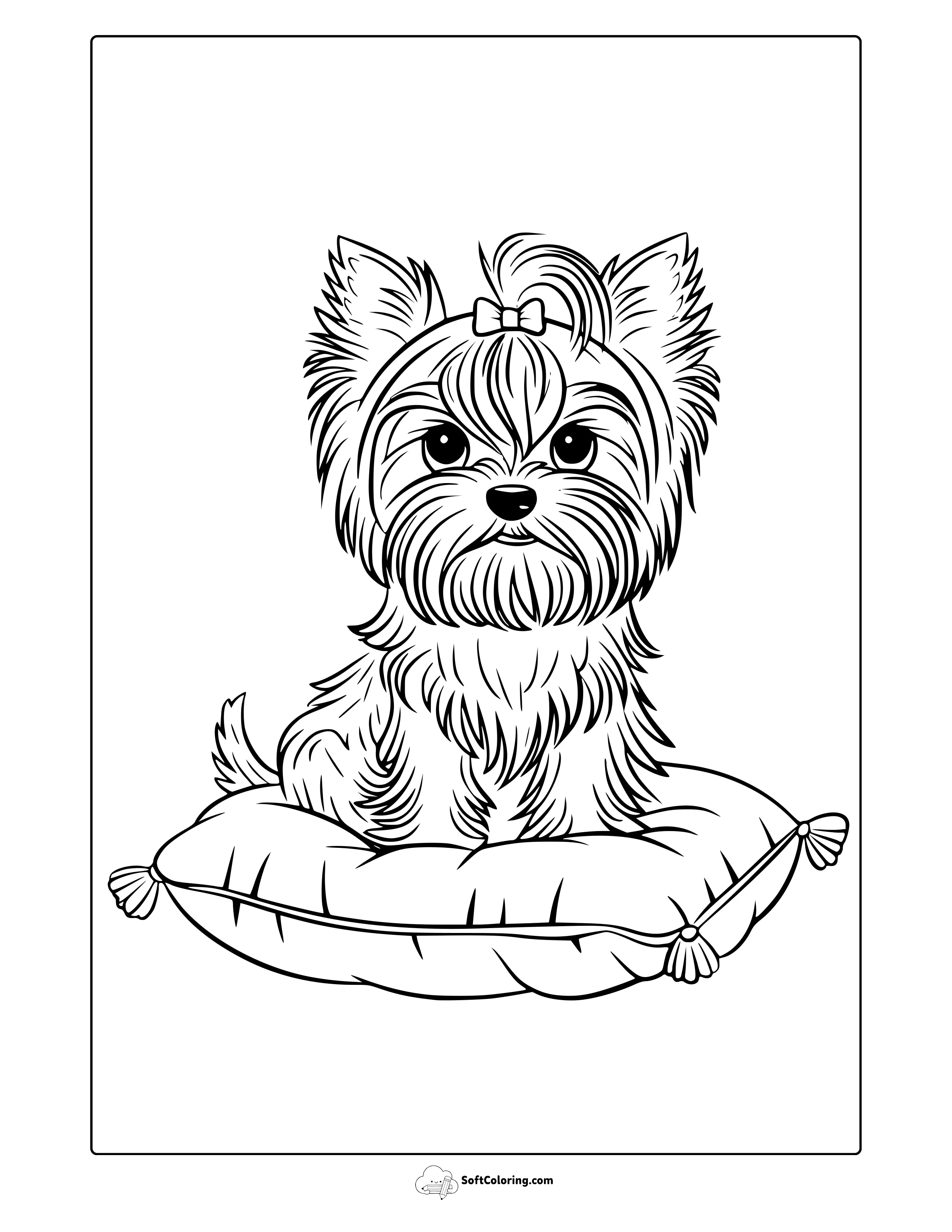 Yorkshire Terrier Puppy Coloring Page