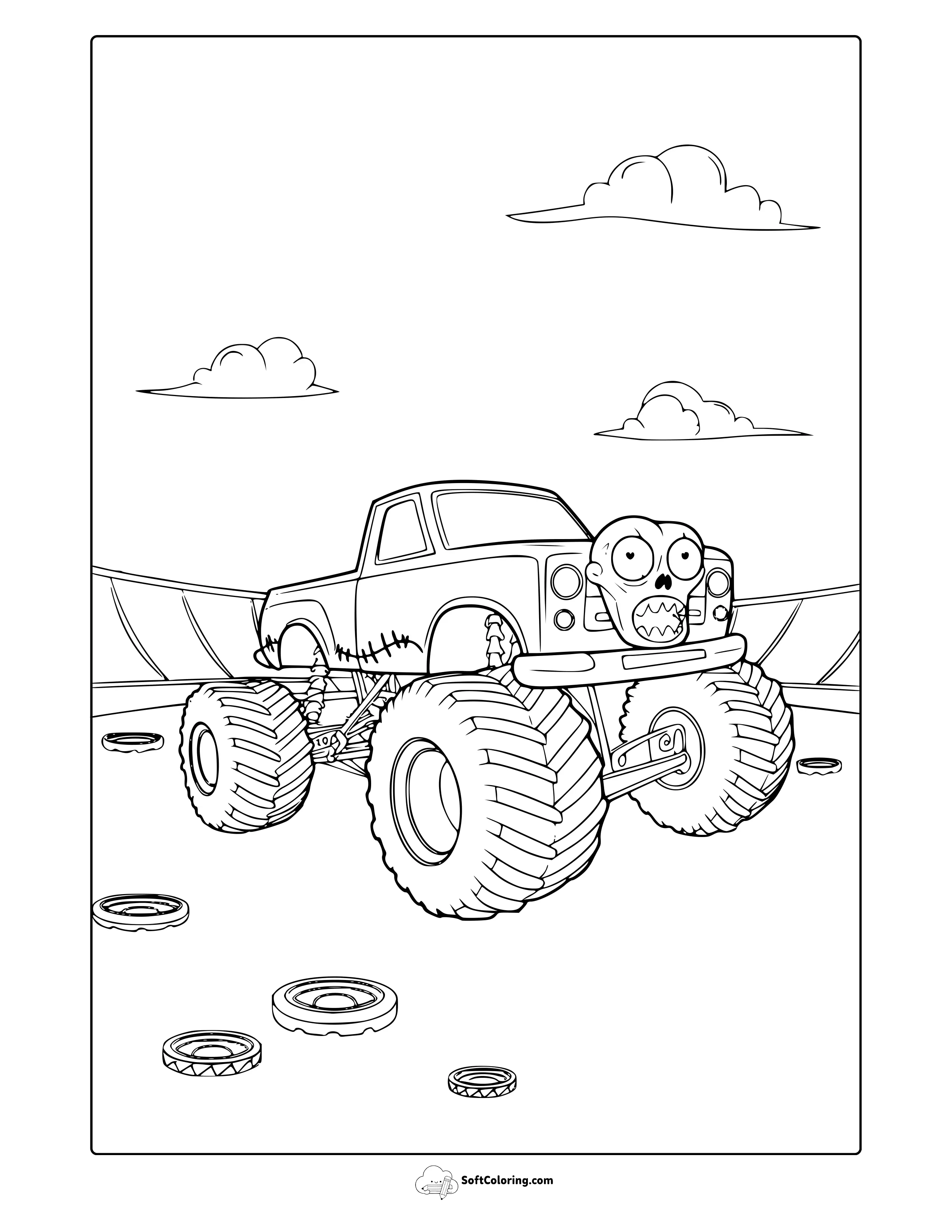 Zombie Monster Truck Coloring Page