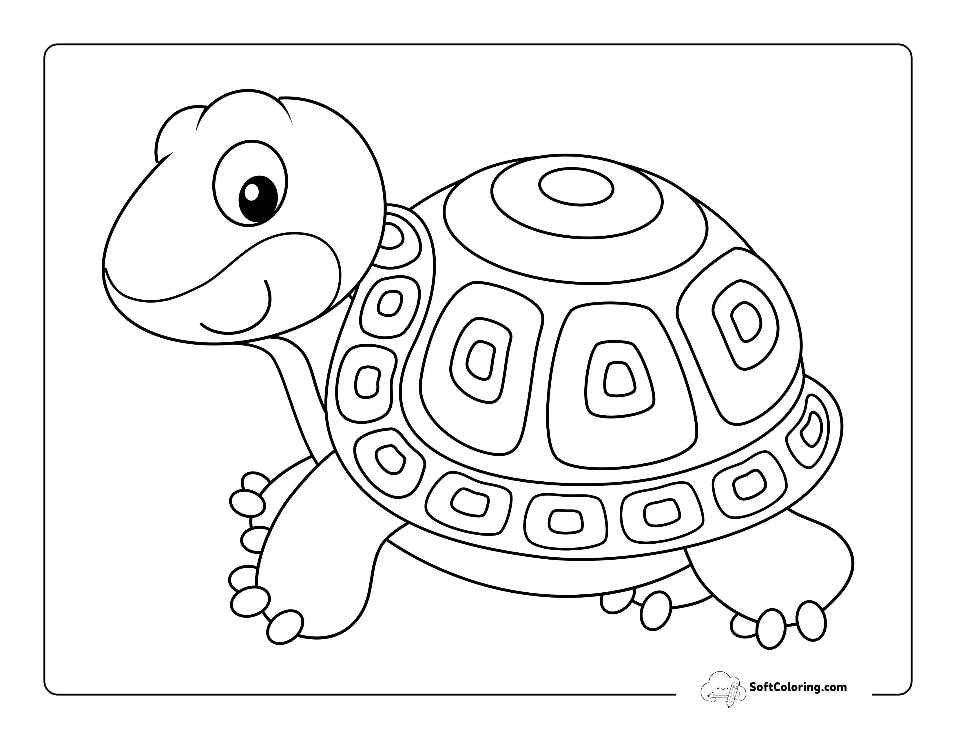 Easy Tortoise Coloring Page