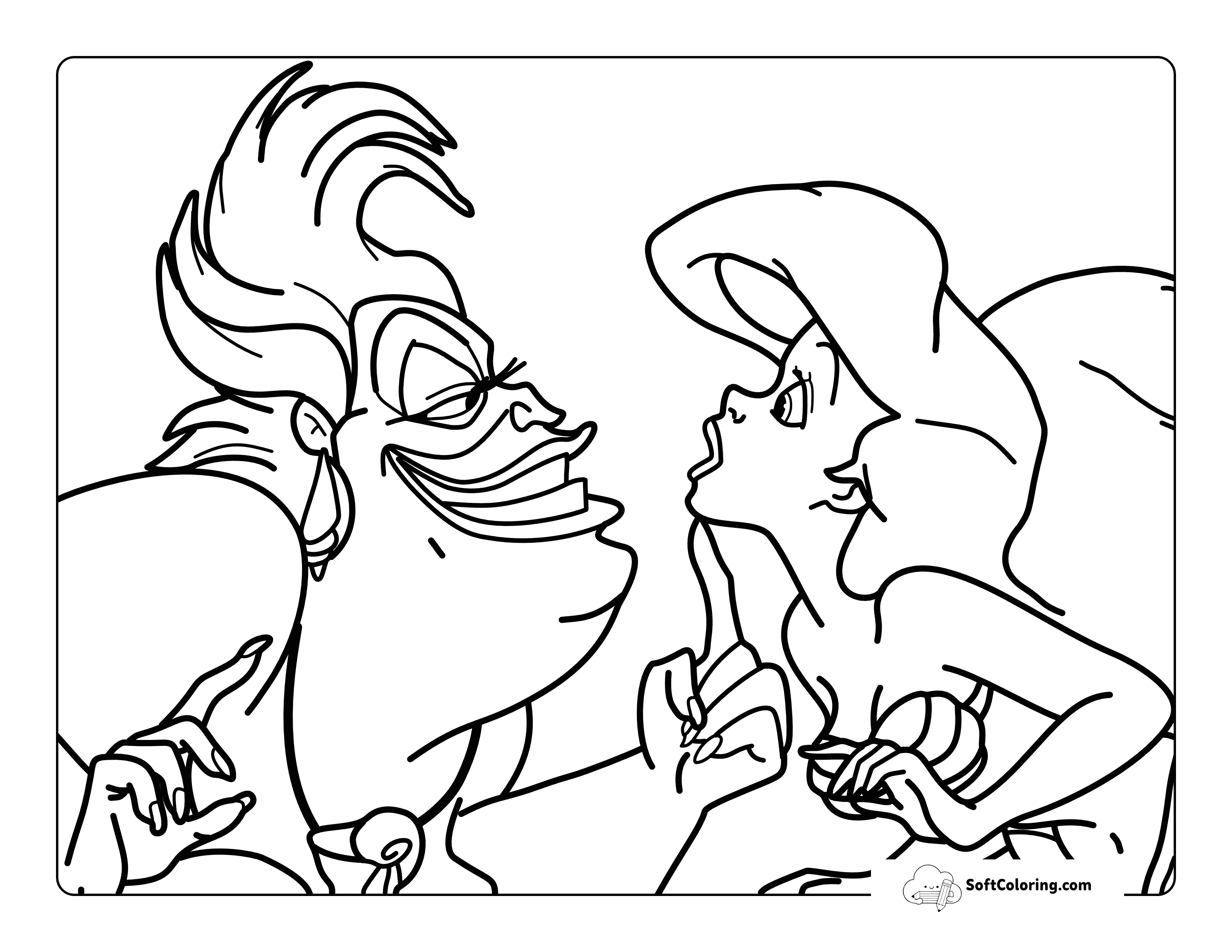 Ursula And Ariel-Inspired Coloring Sheet Printable