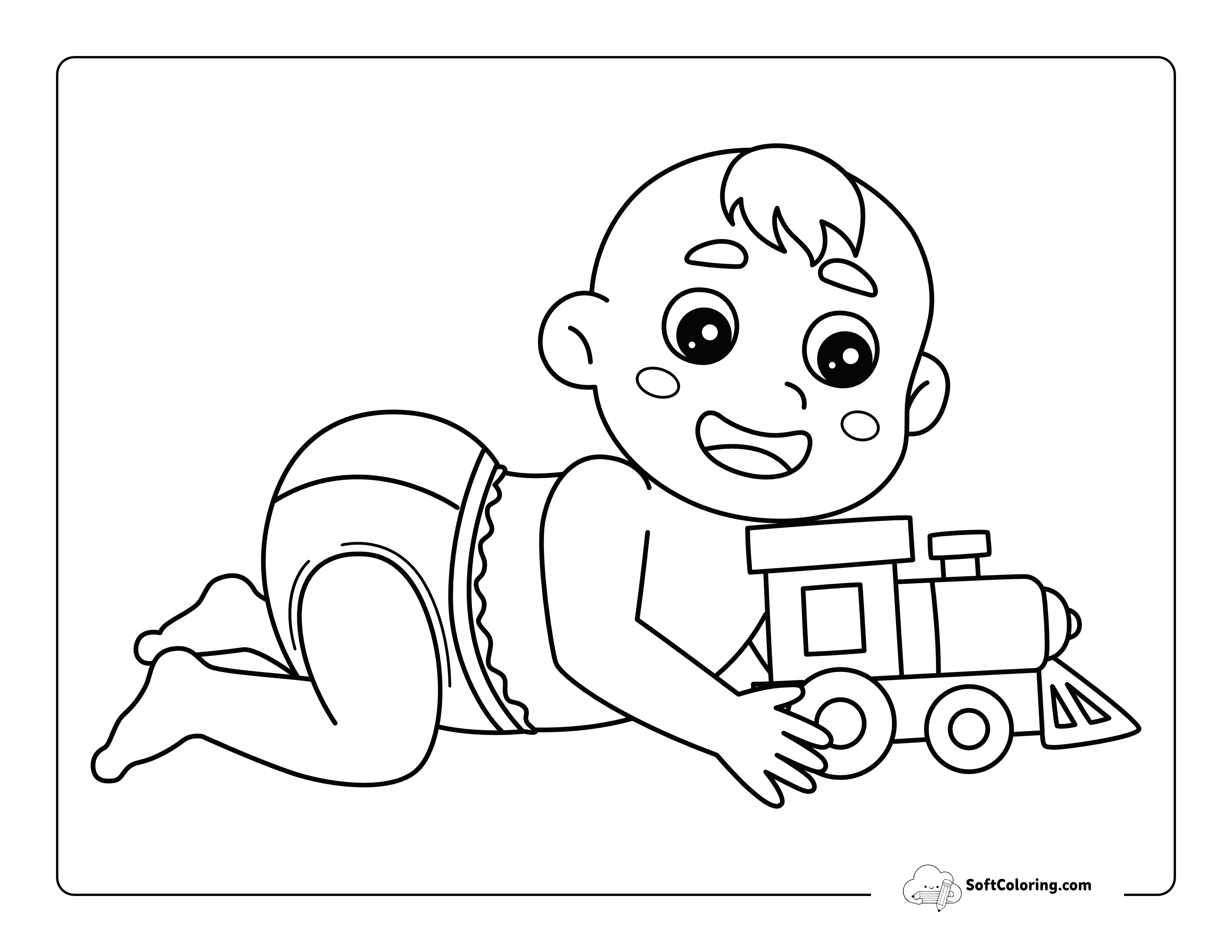 Easy Baby Playing With Train