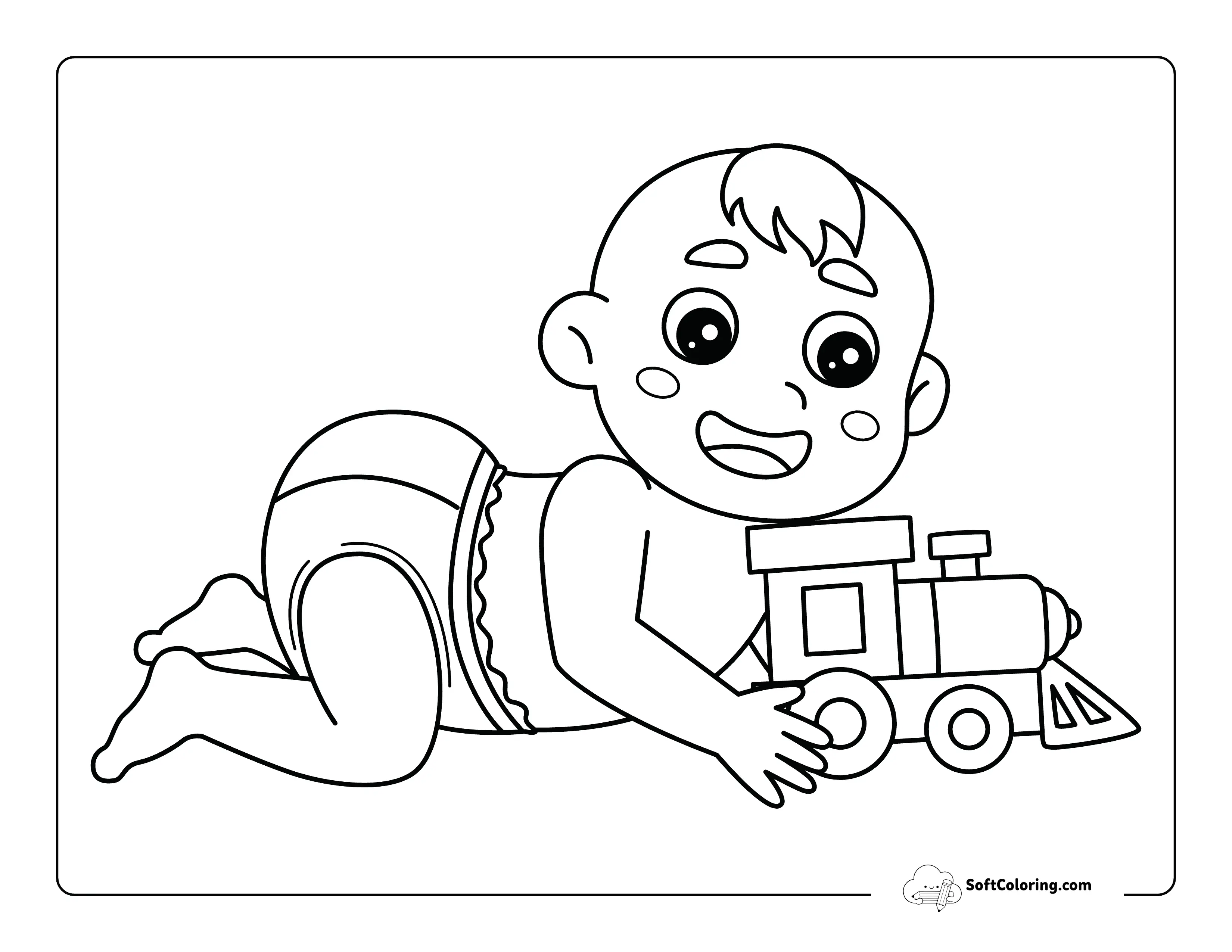 Easy Baby Playing With Train