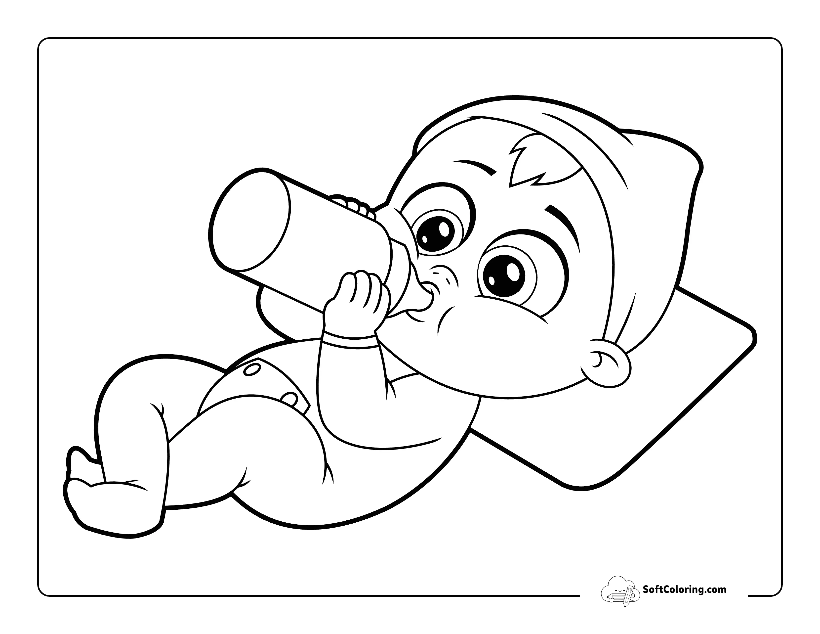 Adorable Baby Drinking From Bottle