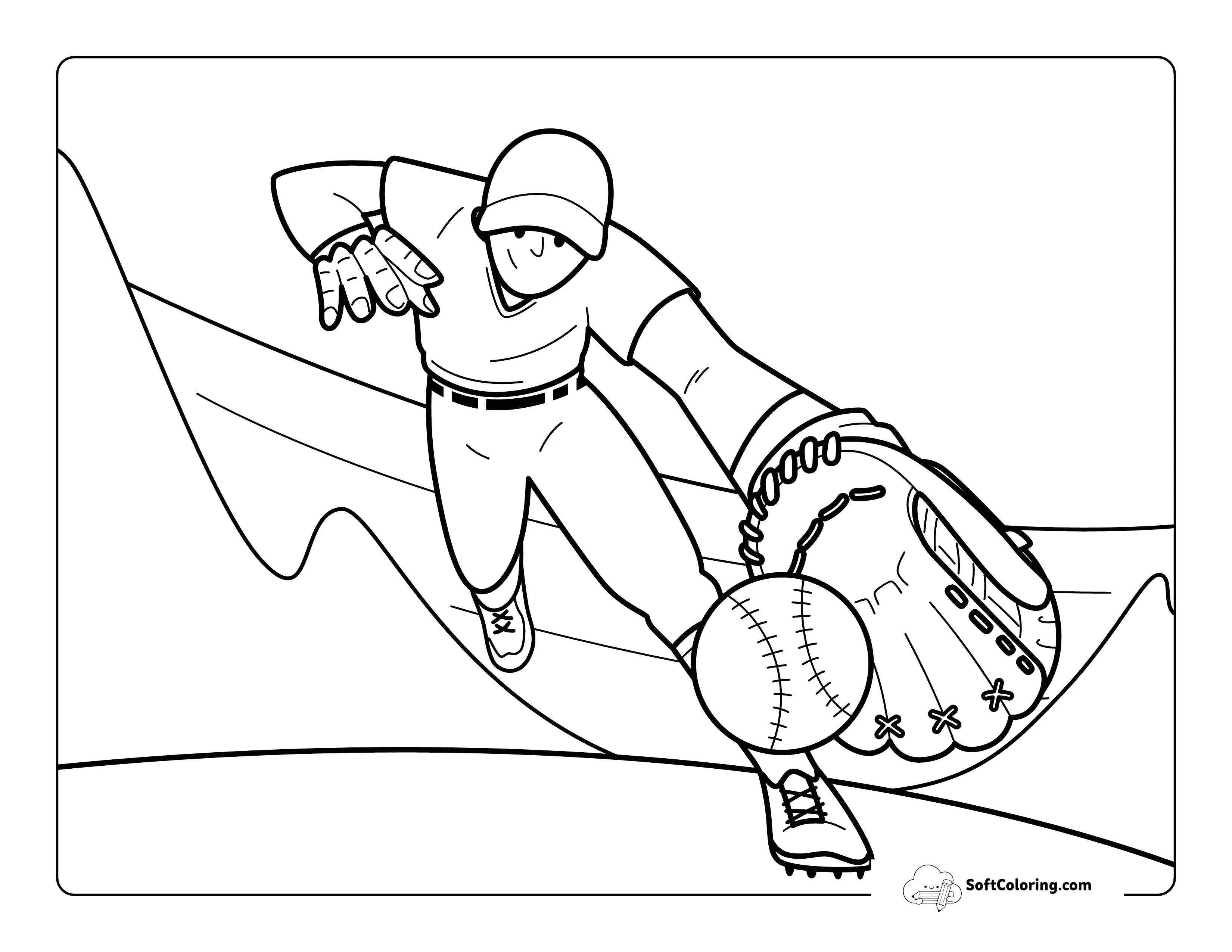 Cool Mlb Baseball Player Diving For The Ball Printable
