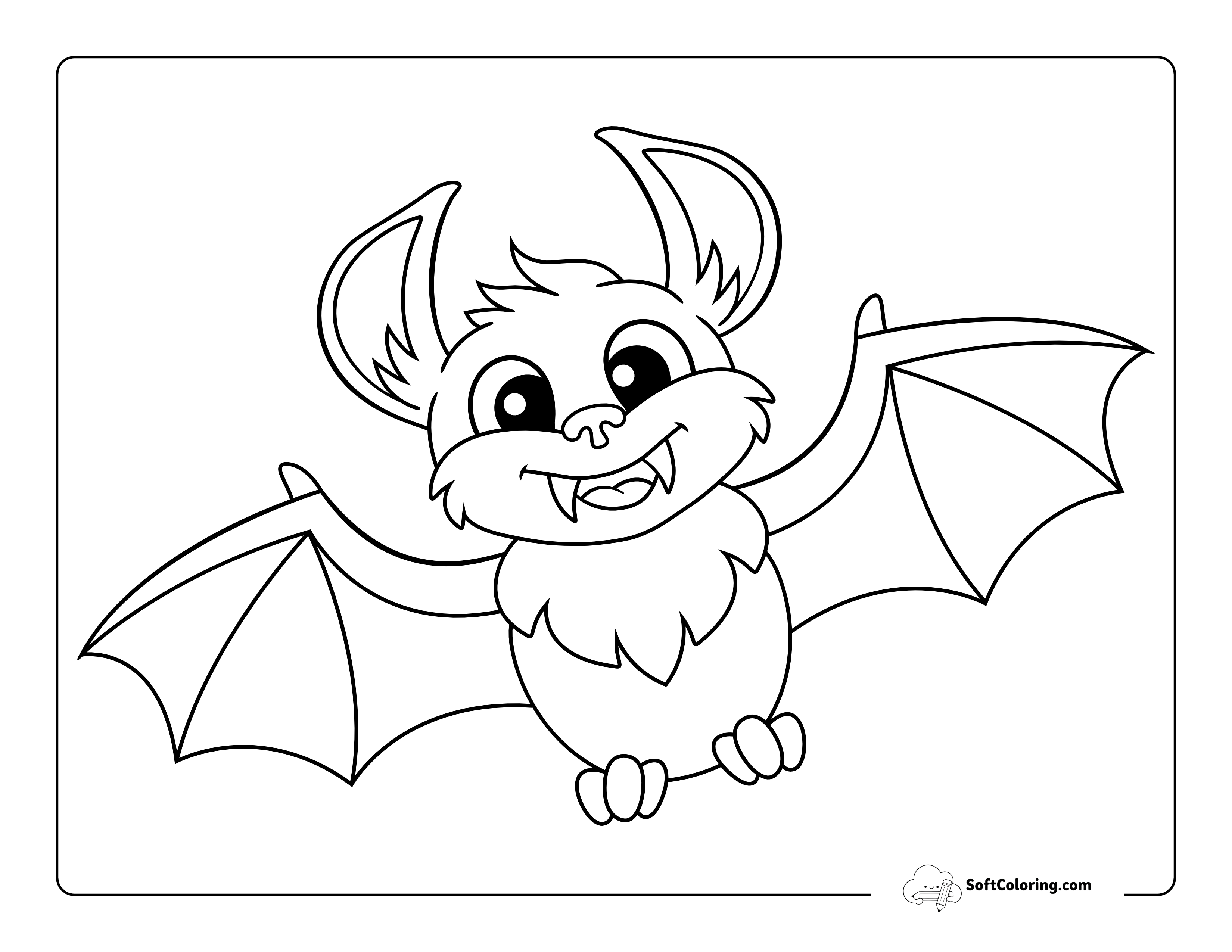 Vampire Bat Animal Coloring Sheet For Kids