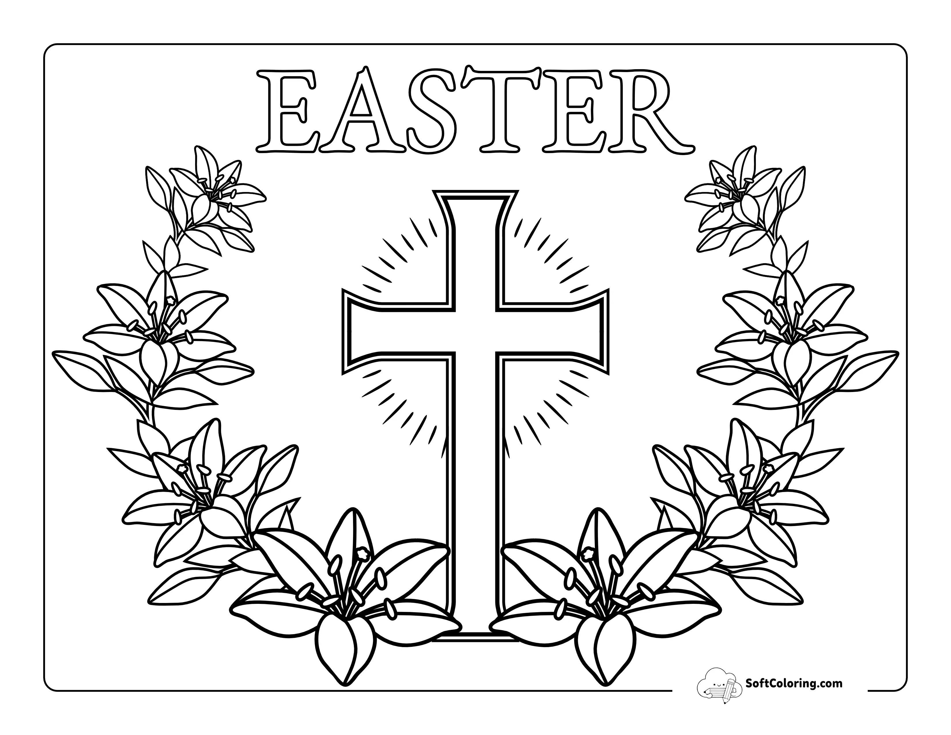 Easter Lilies Christian Coloring Page