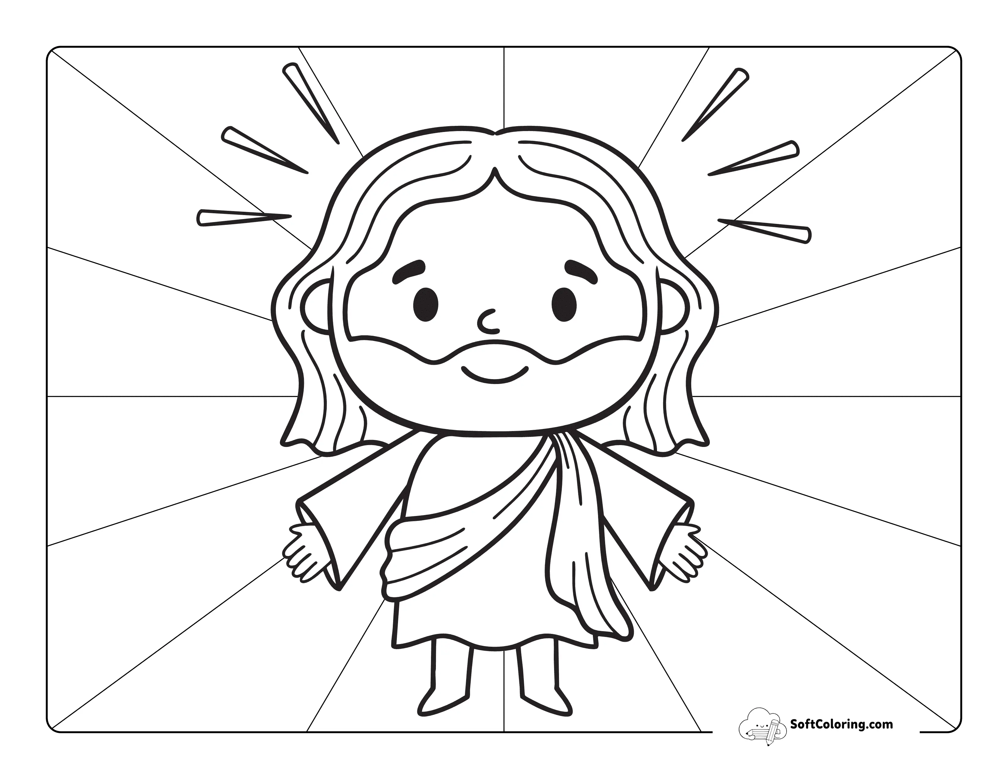 Simple Jesus Coloring Page With Arms Outstretched
