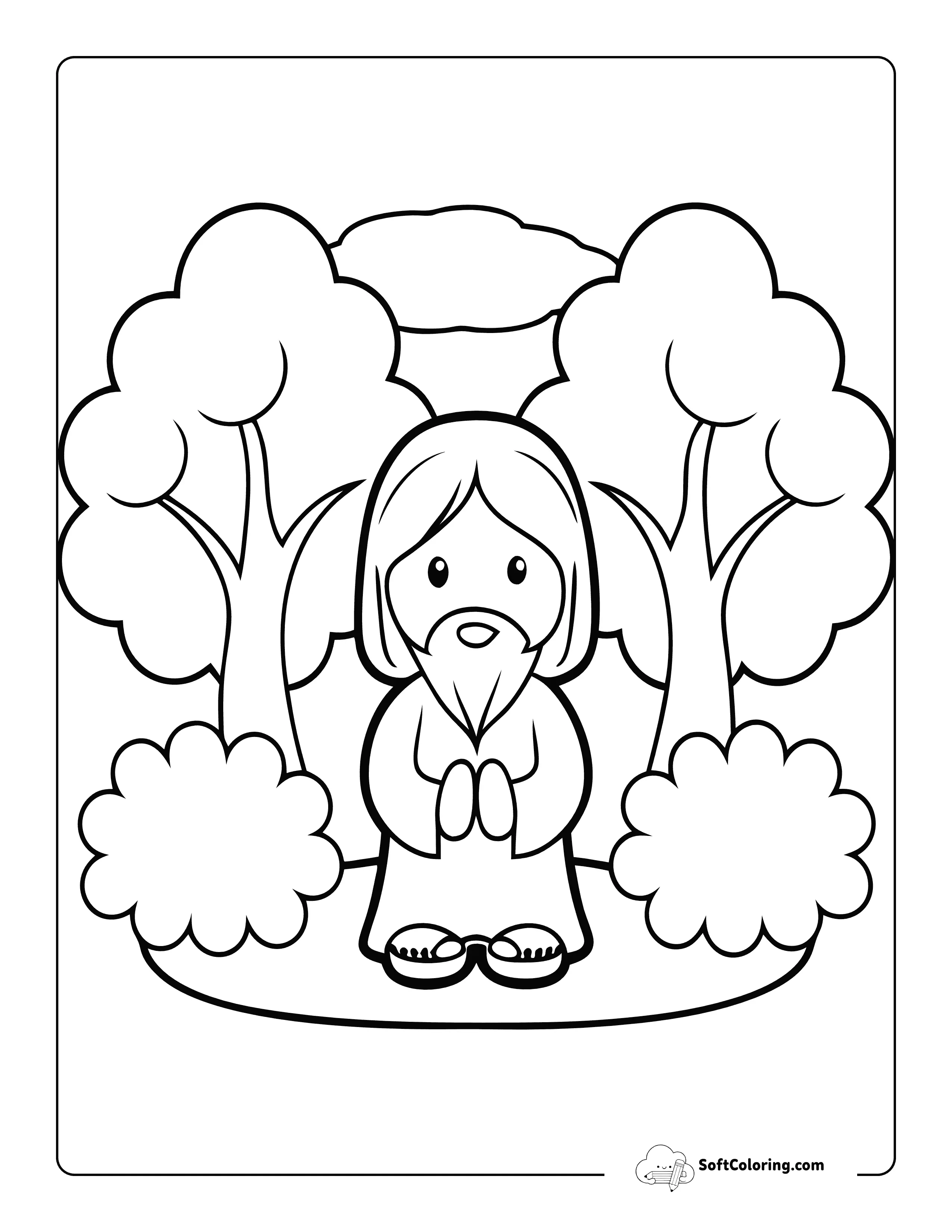 Jesus Praying In The Garden Bible Coloring Sheet