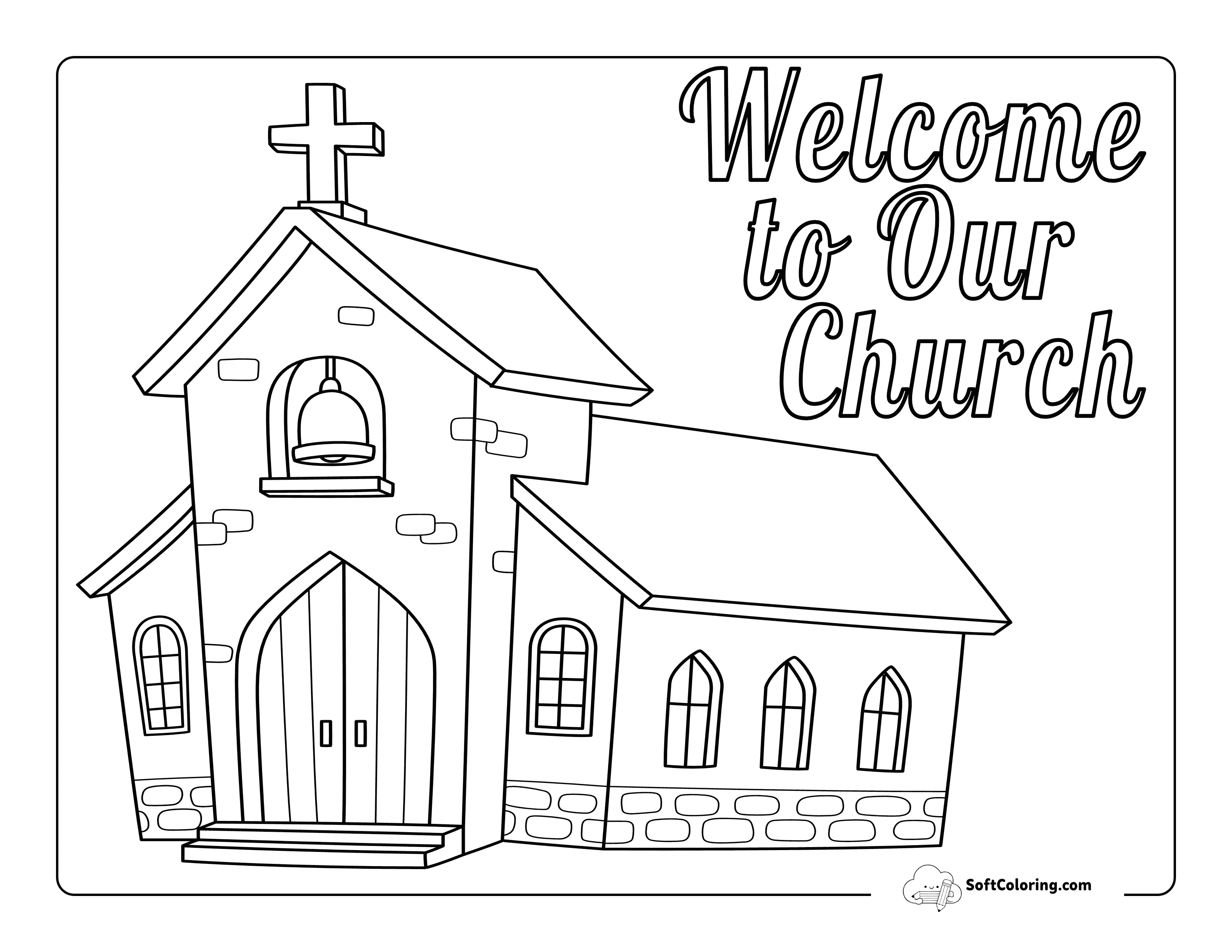 "Welcome To Our Church" Coloring Sheet