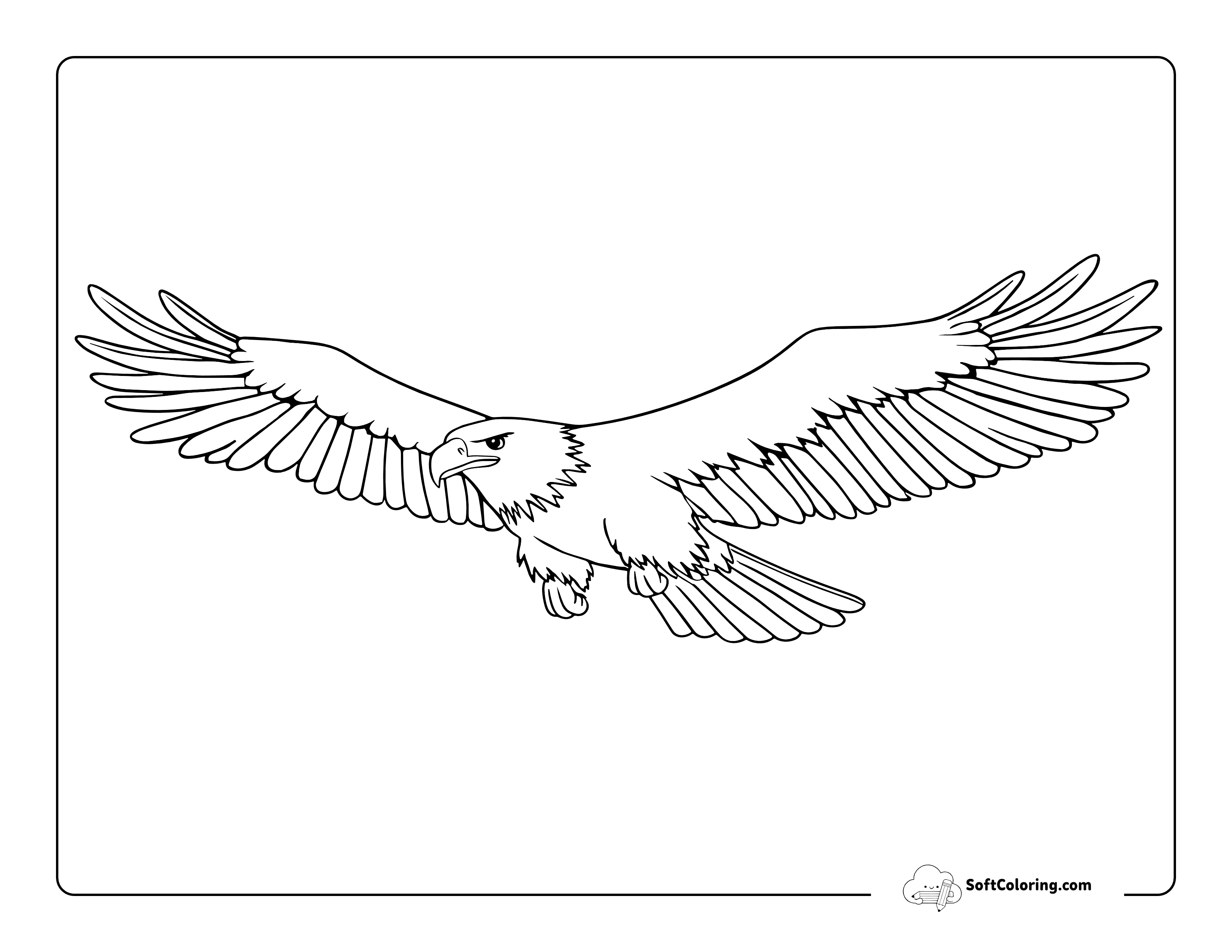 Simple Realistic Bald Eagle Coloring Page