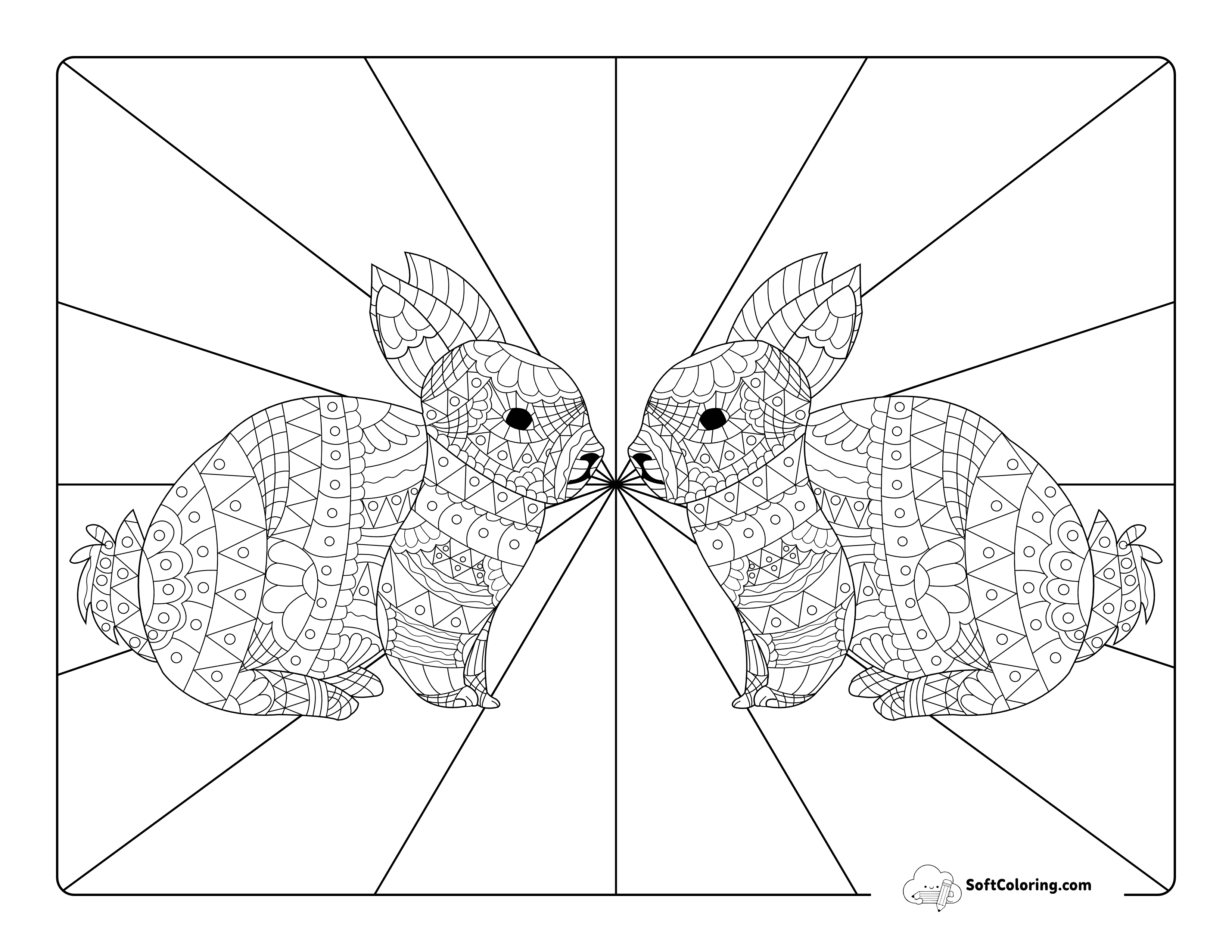 Zentangle Pattern Bunny For Teens And Adults