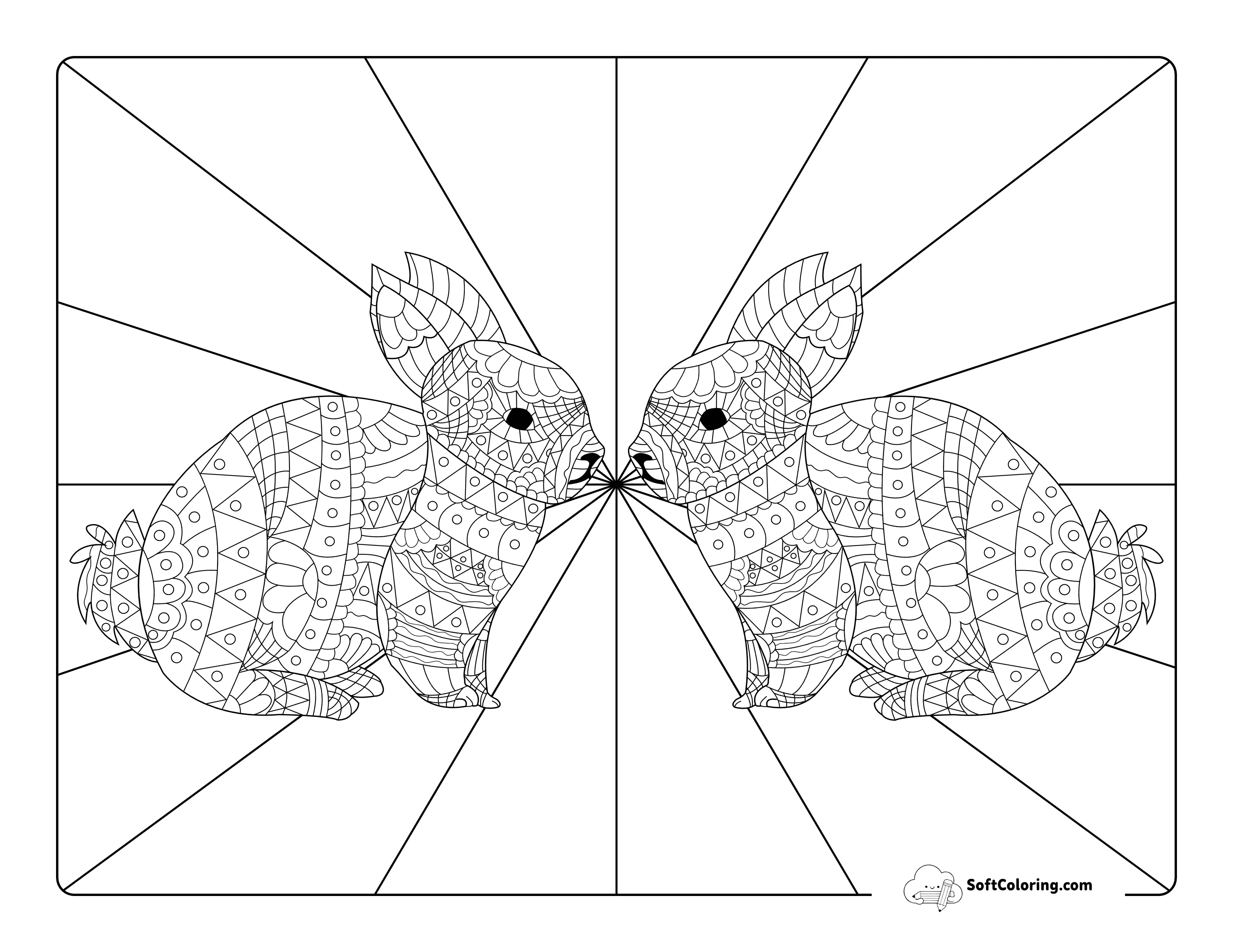 Zentangle Pattern Bunny For Teens And Adults