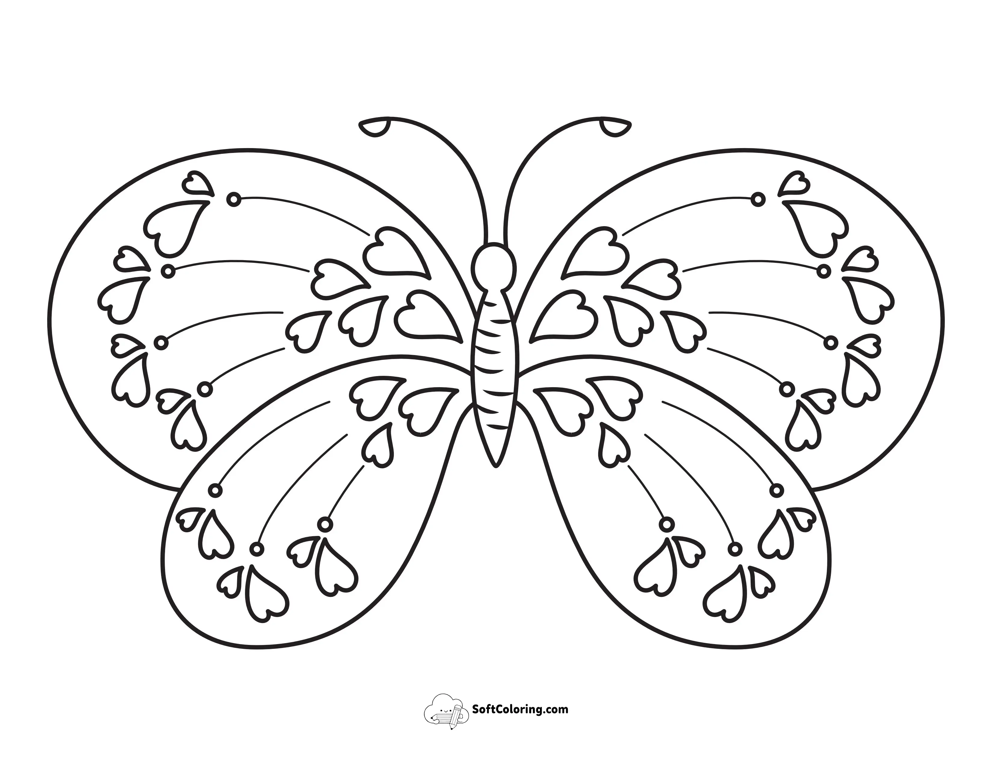 Cute Butterfly Featuring Heart Shapes On Its Wings
