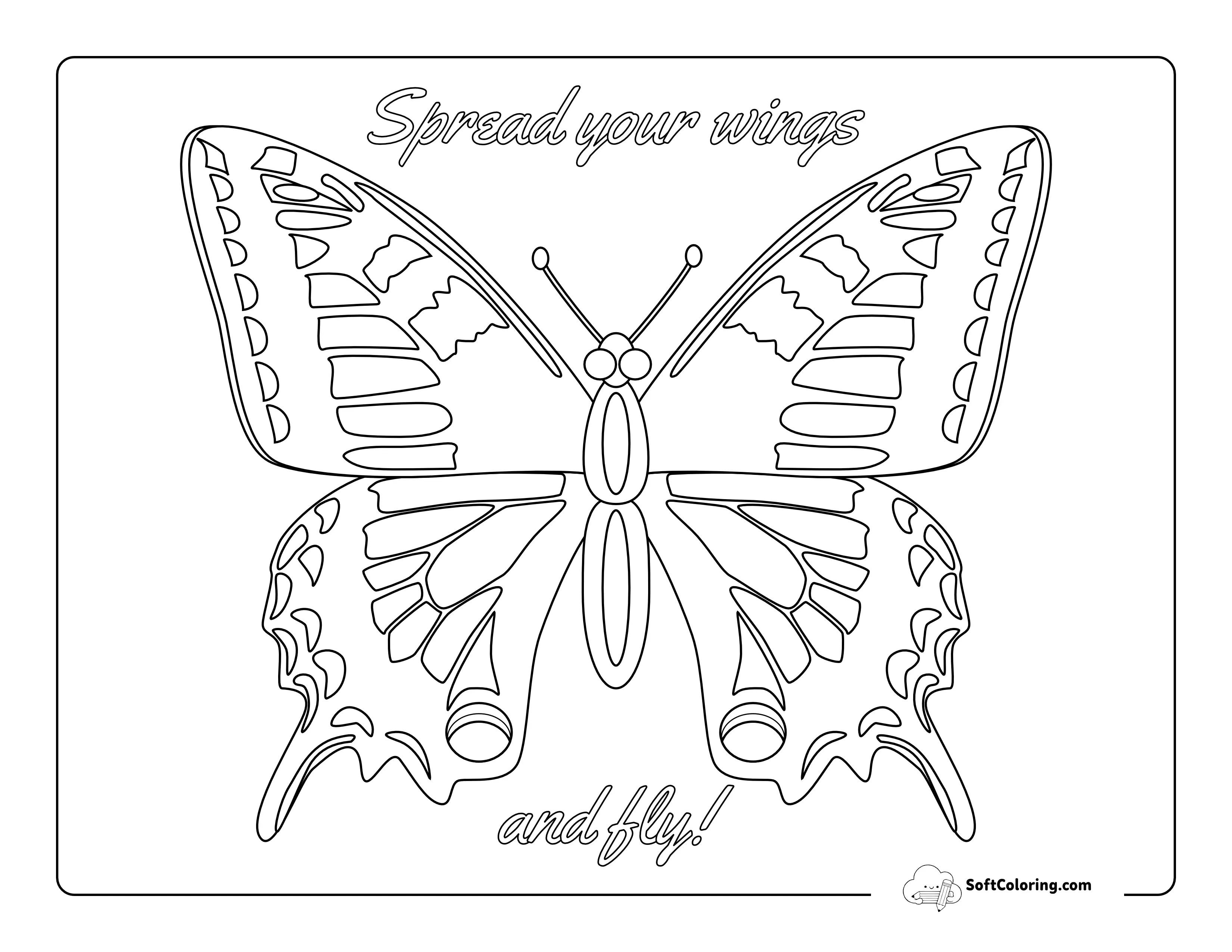 Butterfly With Wing Spots Coloring Page