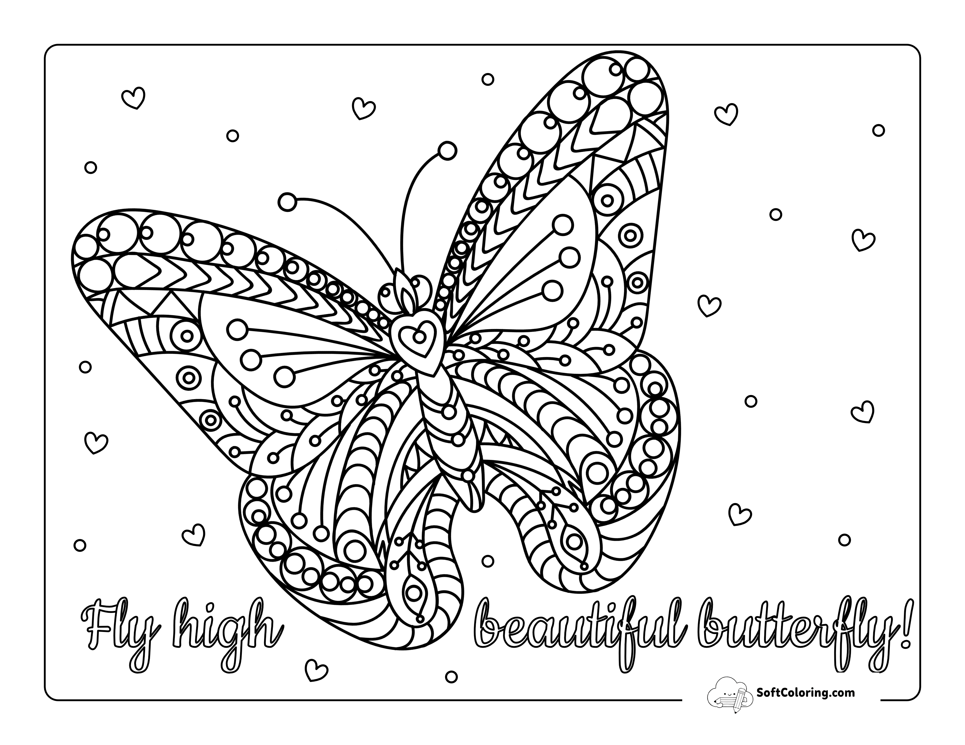 Butterfly Wings Doodle For Adults To Color