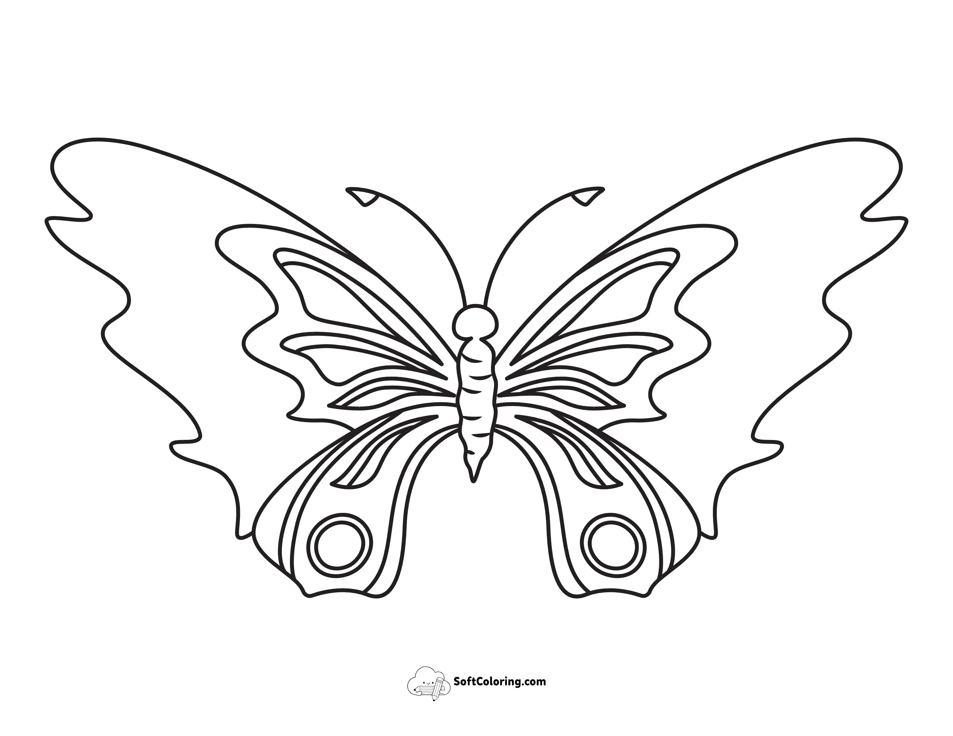 Moth-Style Butterfly With Large Camouflage Eyespots On Lower Wings