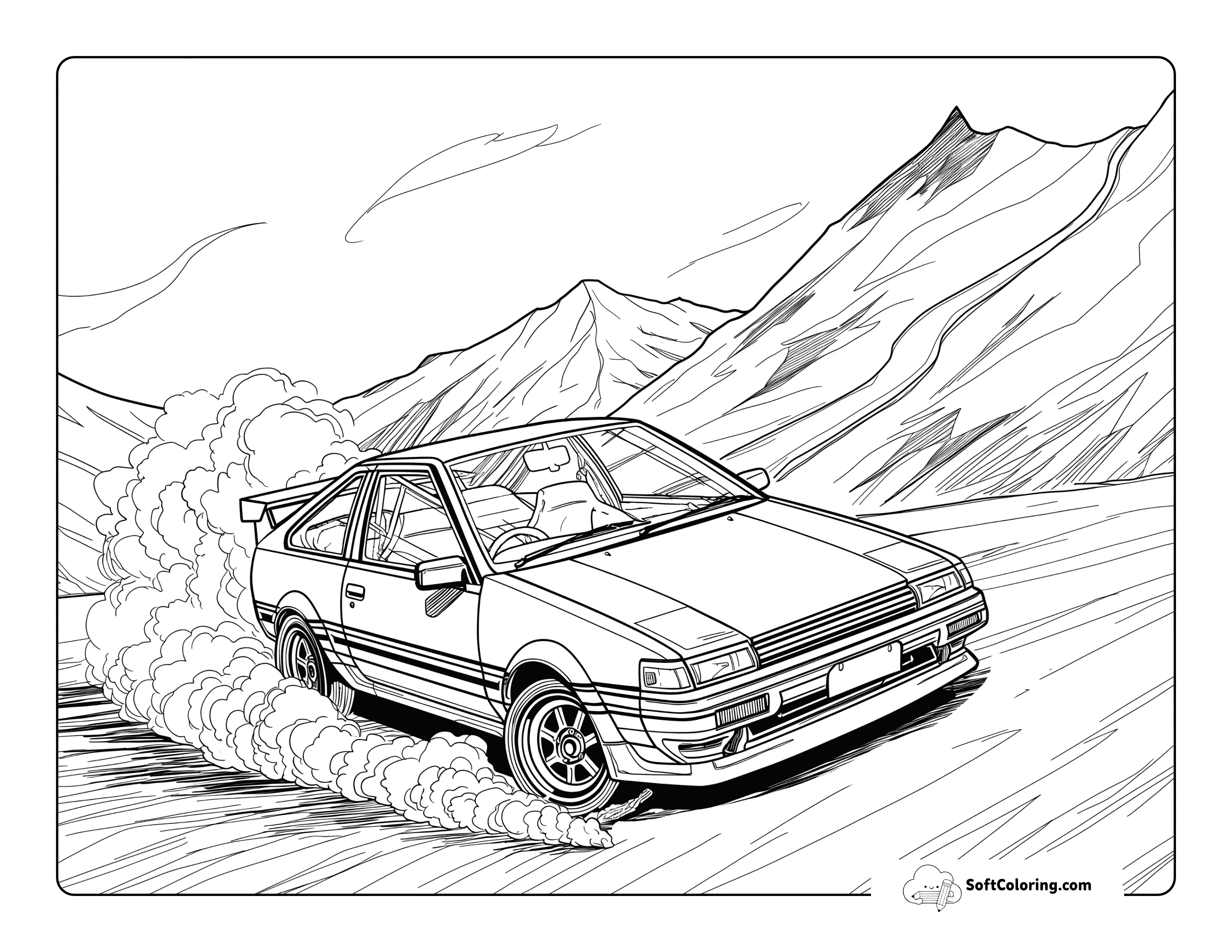 Adventure Racing Detailed Car Coloring Page For Adults