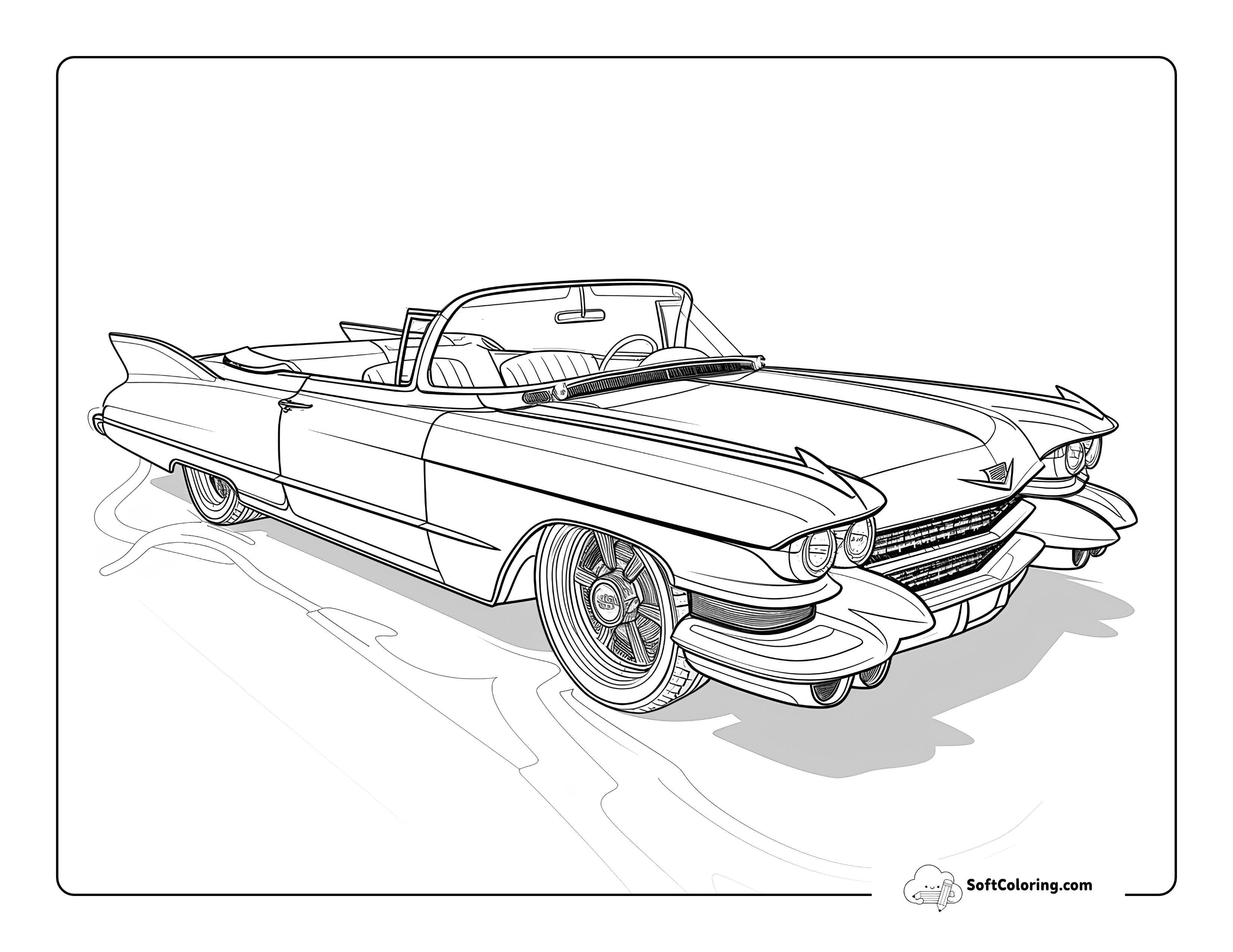 Realistic Cool Car Coloring Page For Adults