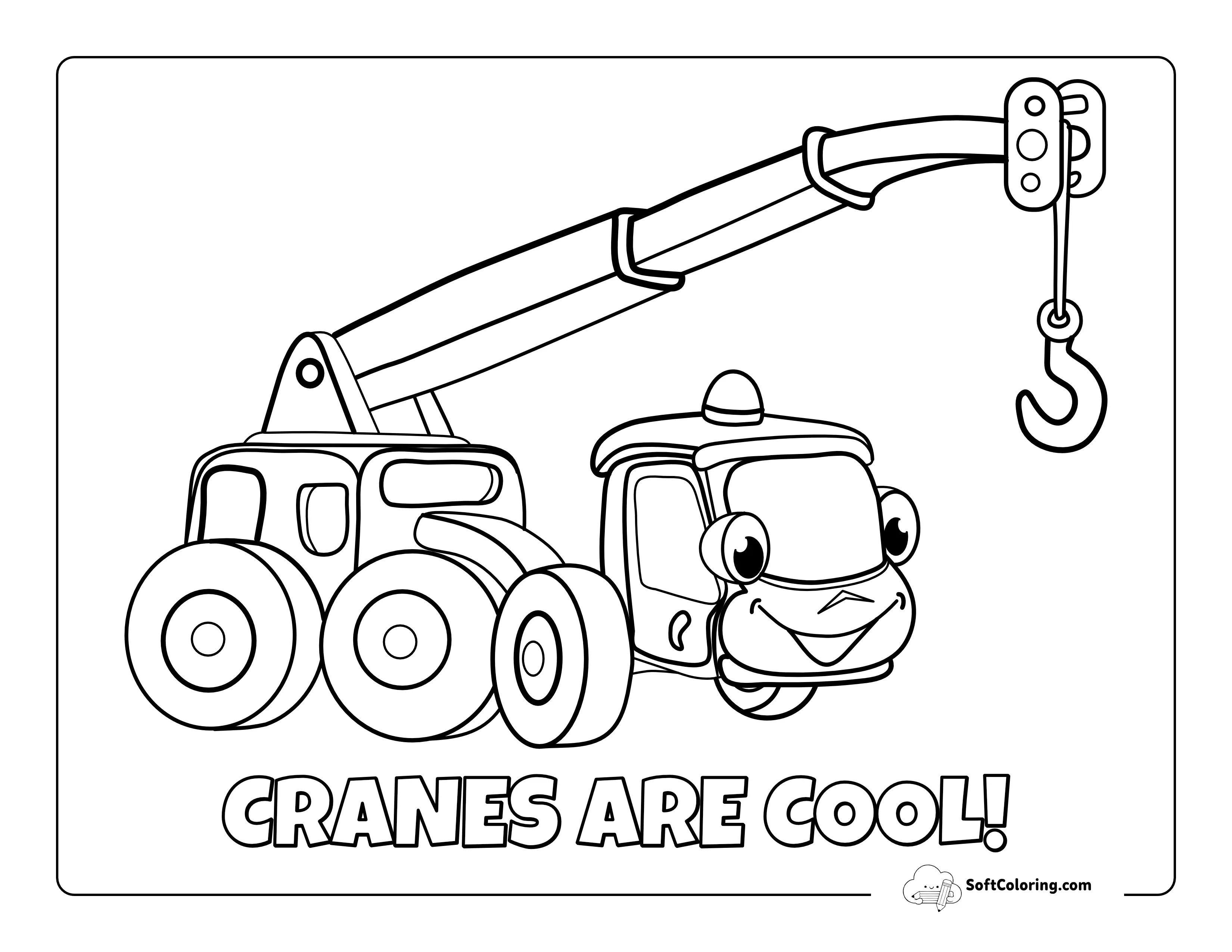 "Cranes Are Cool!" Coloring Sheet For Boys