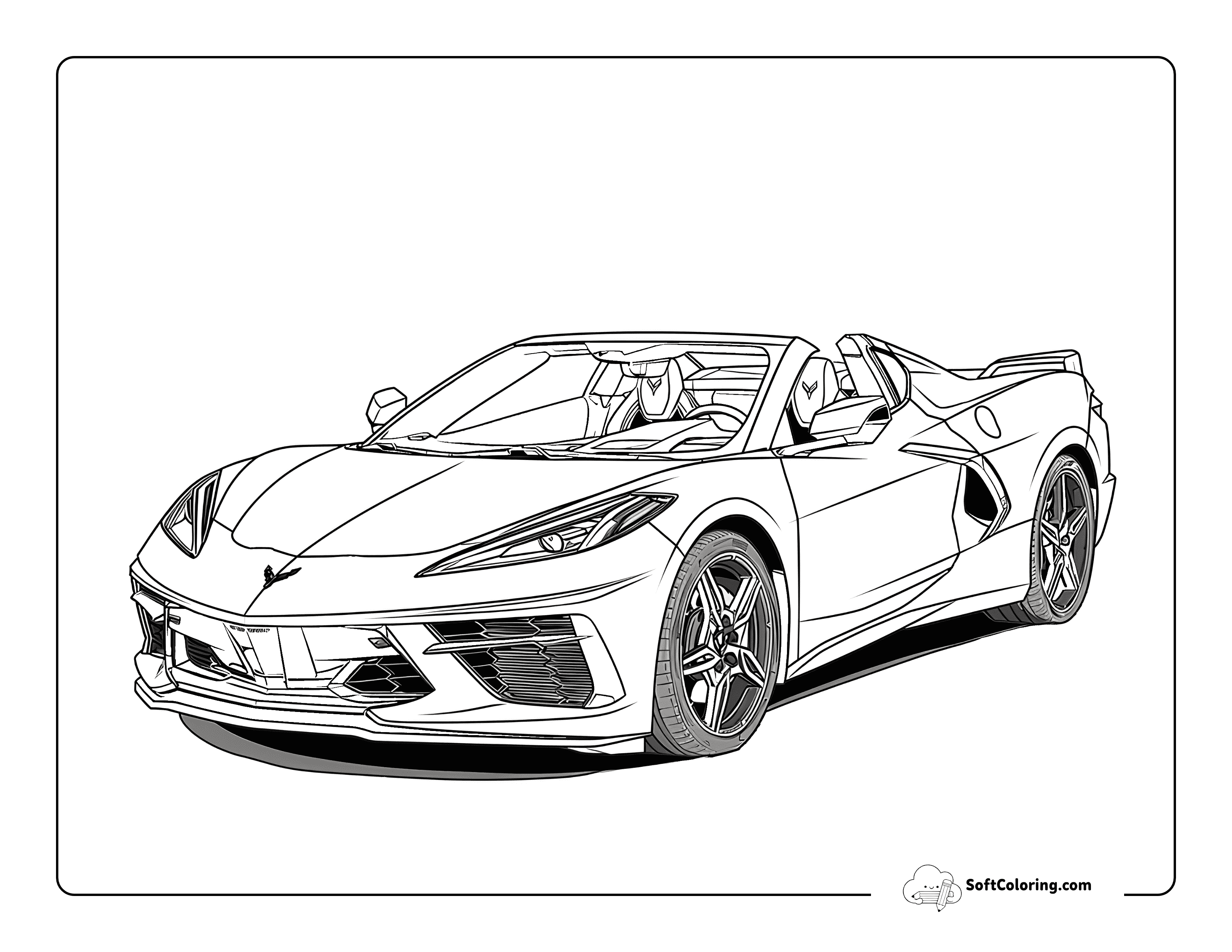 Realistic Cool Sports Car Coloring Page