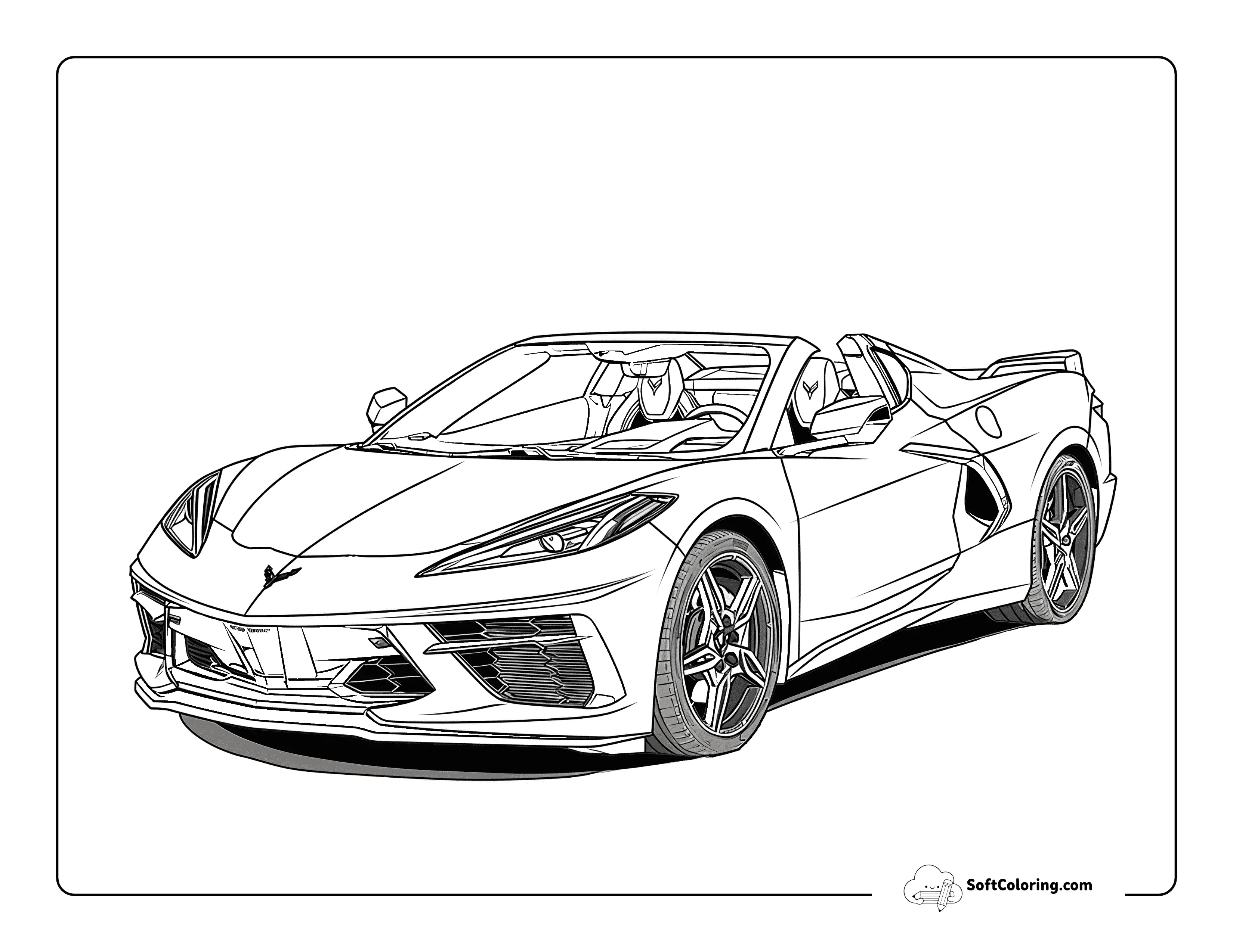 Realistic Cool Sports Car Coloring Page
