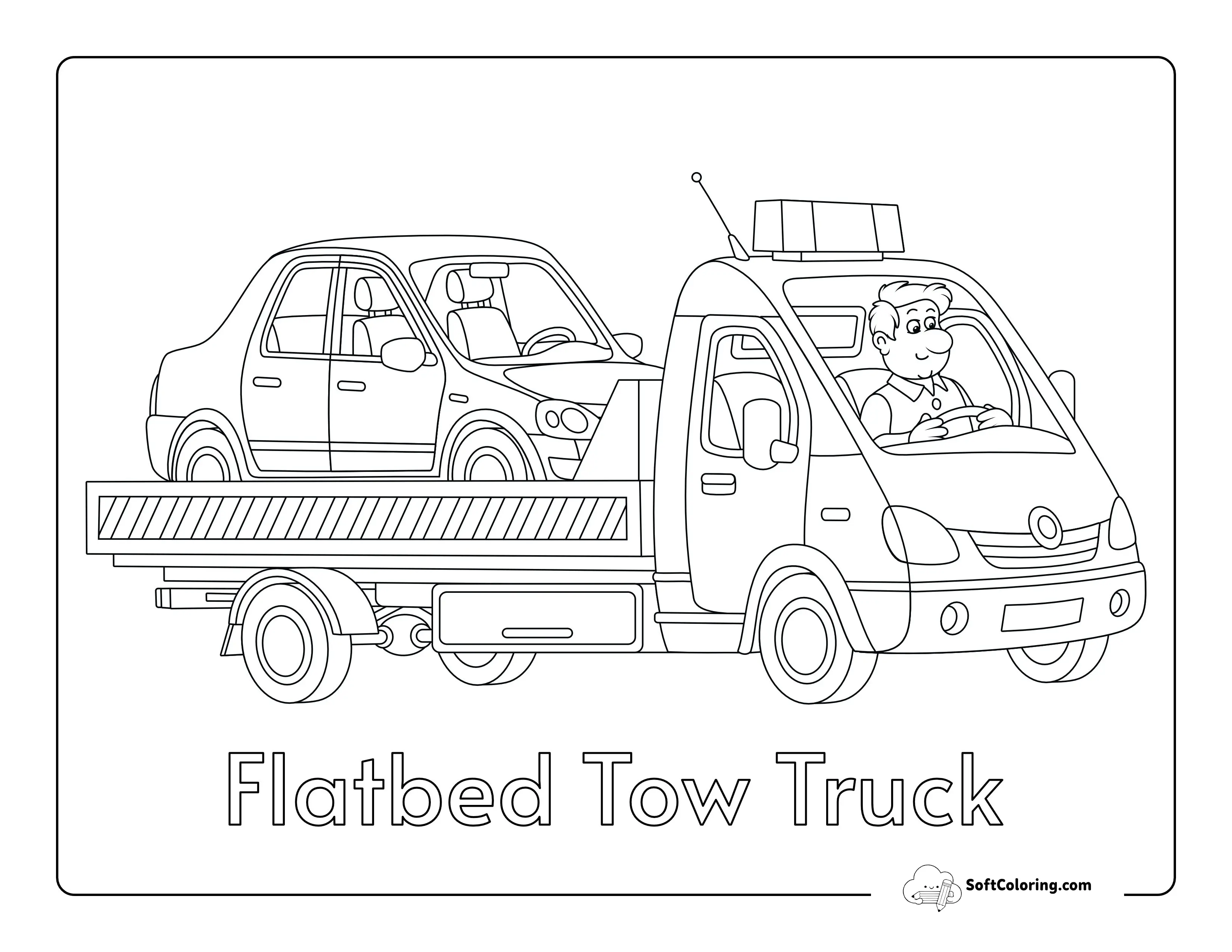 Flatbed Tow Truck Picture To Color