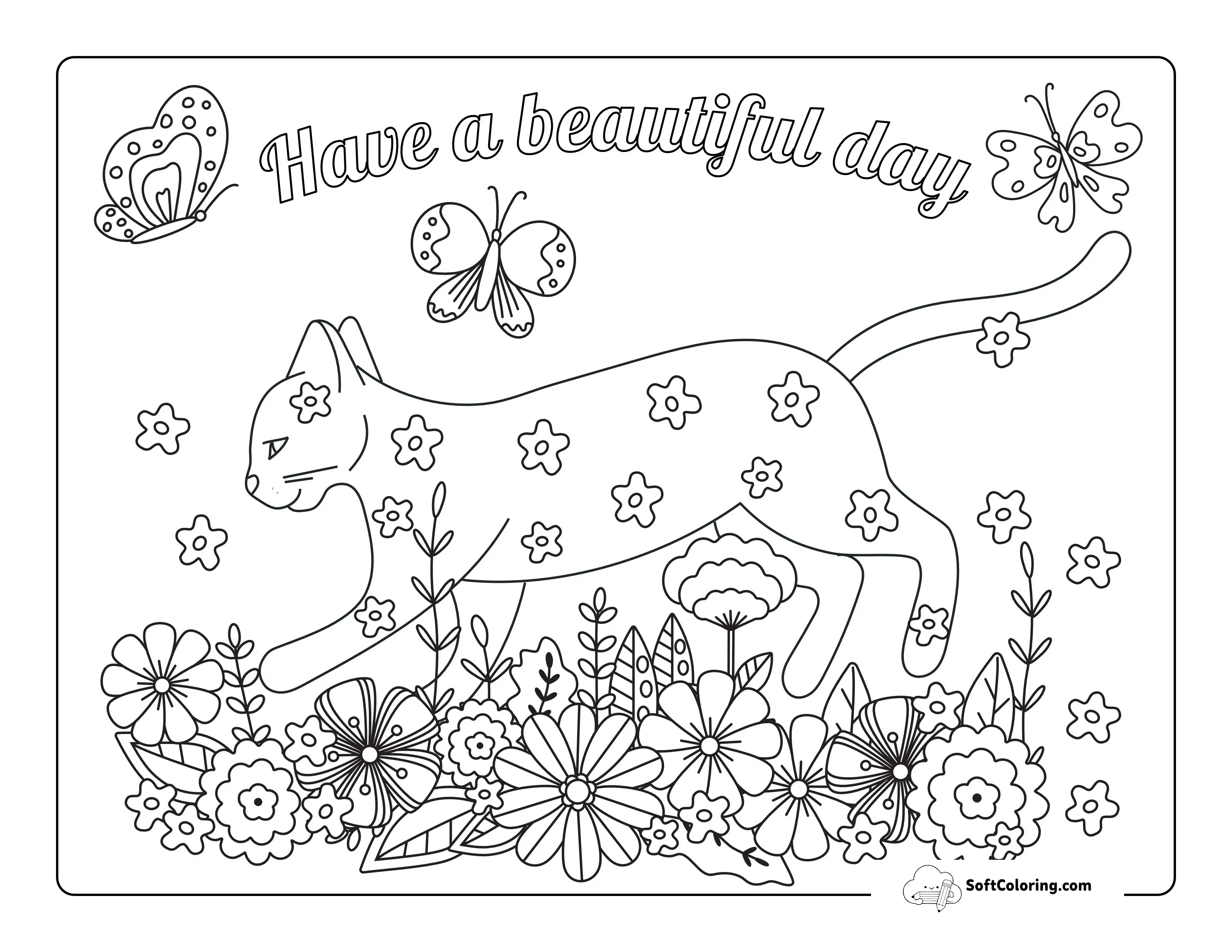Garden Butterflies Picture To Color