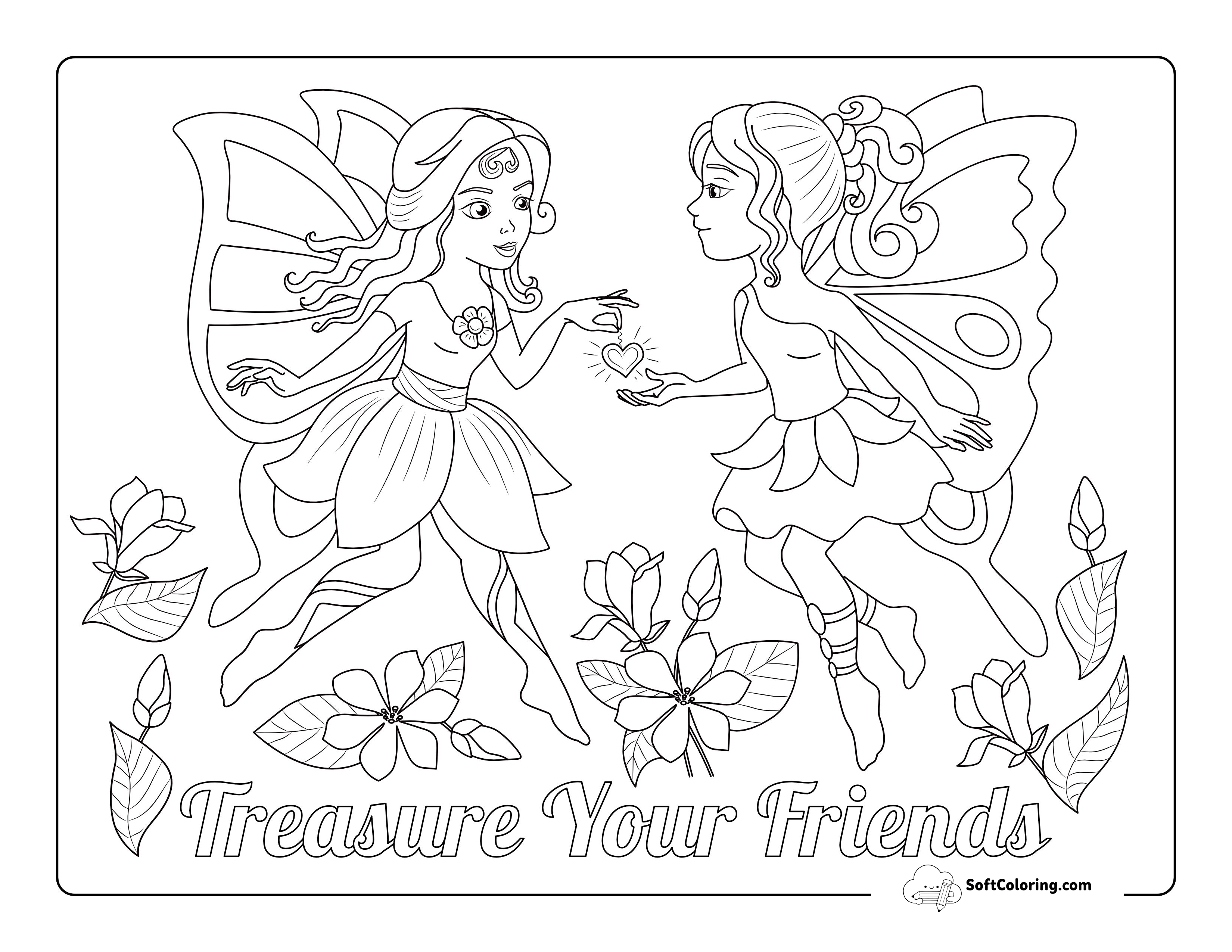 Garden Fairies Coloring Page
