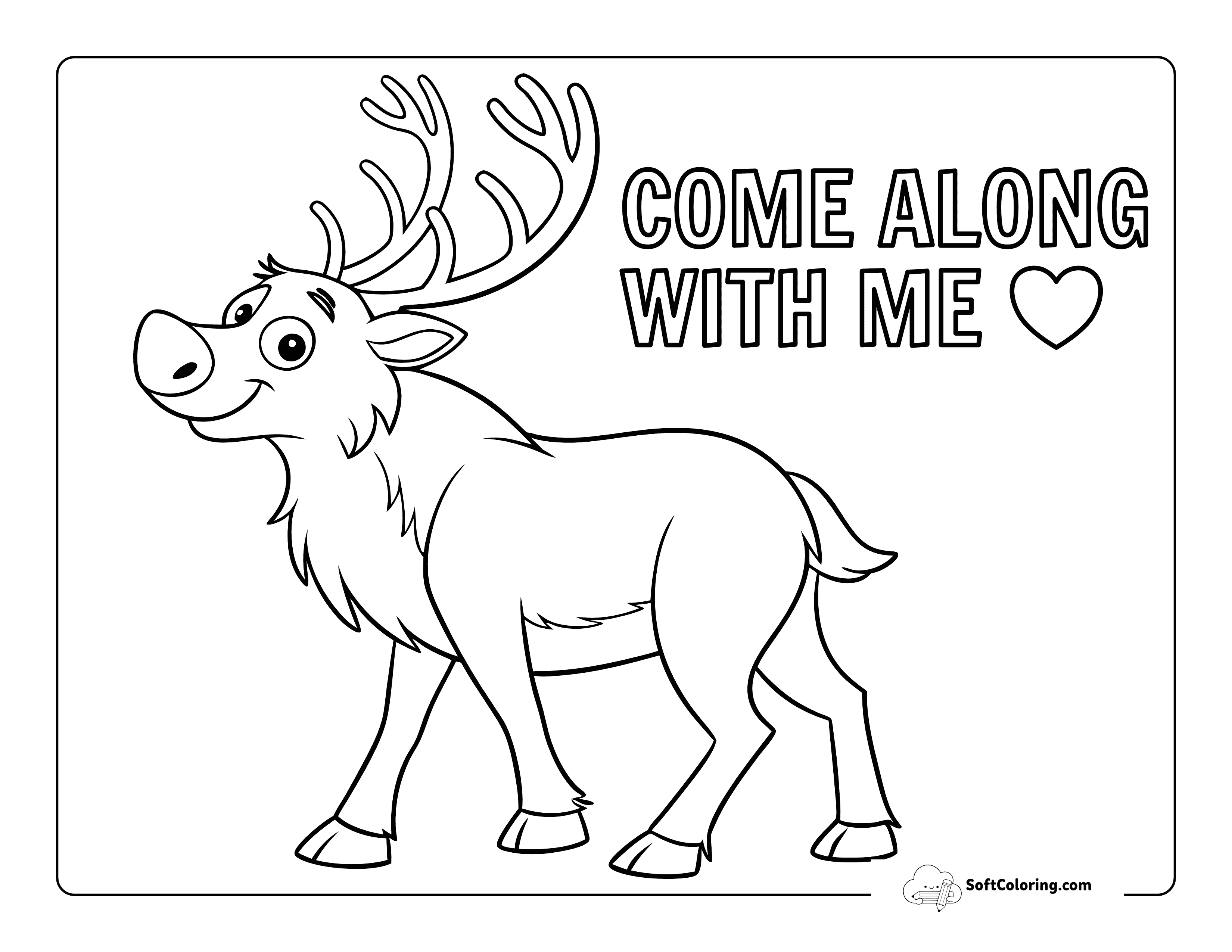 Easy Cute Deer To Color