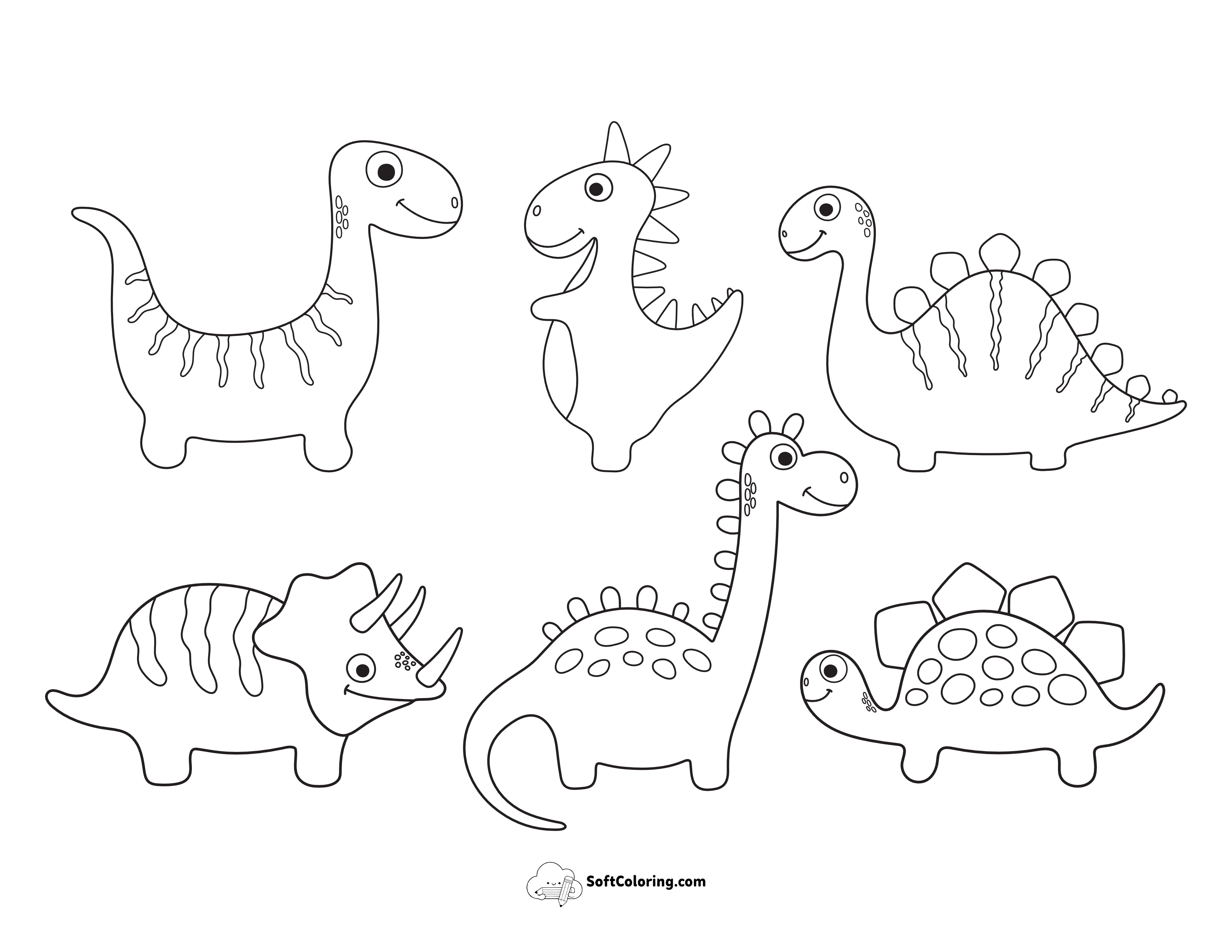 6 Cute Baby Dinosaur Pack For Toddlers