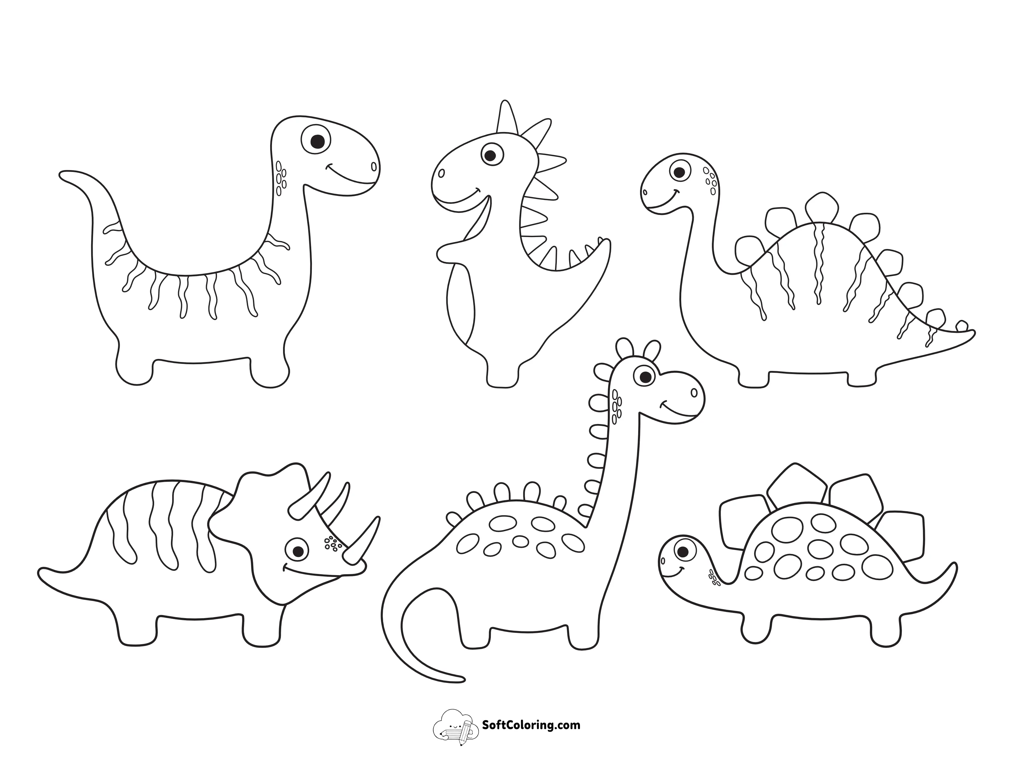 6 Cute Baby Dinosaur Pack For Toddlers