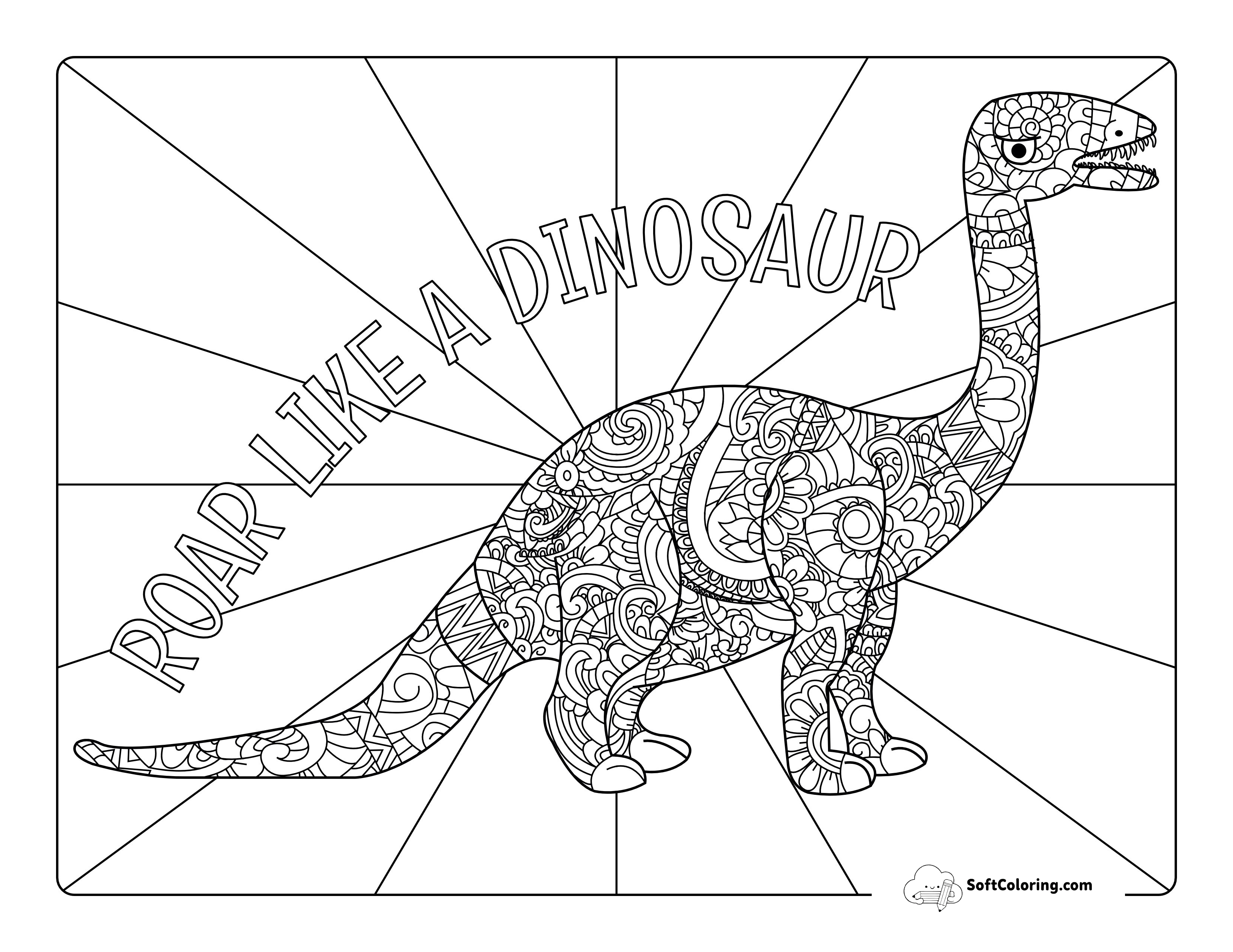 Apatosaurus Dinosaur Coloring Page For Adults