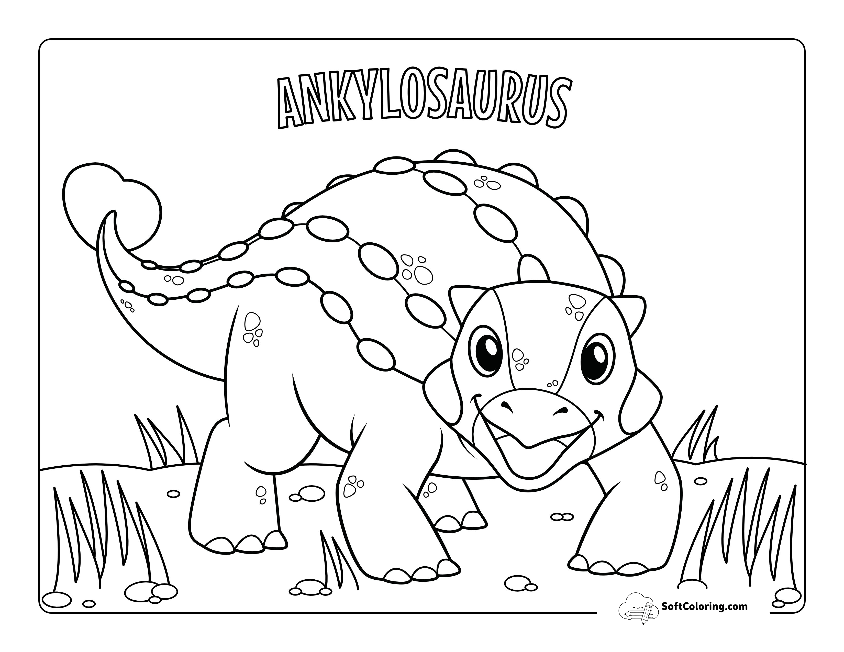 Ankylosaurus Coloring Page For Preschoolers