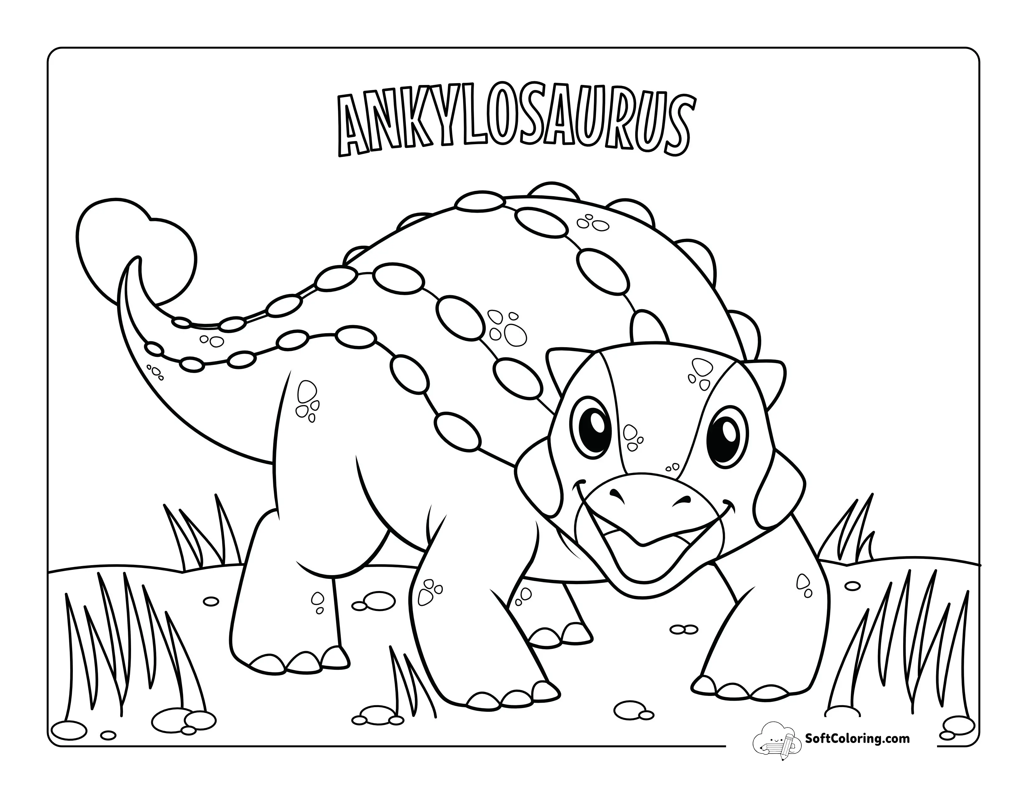 Ankylosaurus Coloring Page For Preschoolers