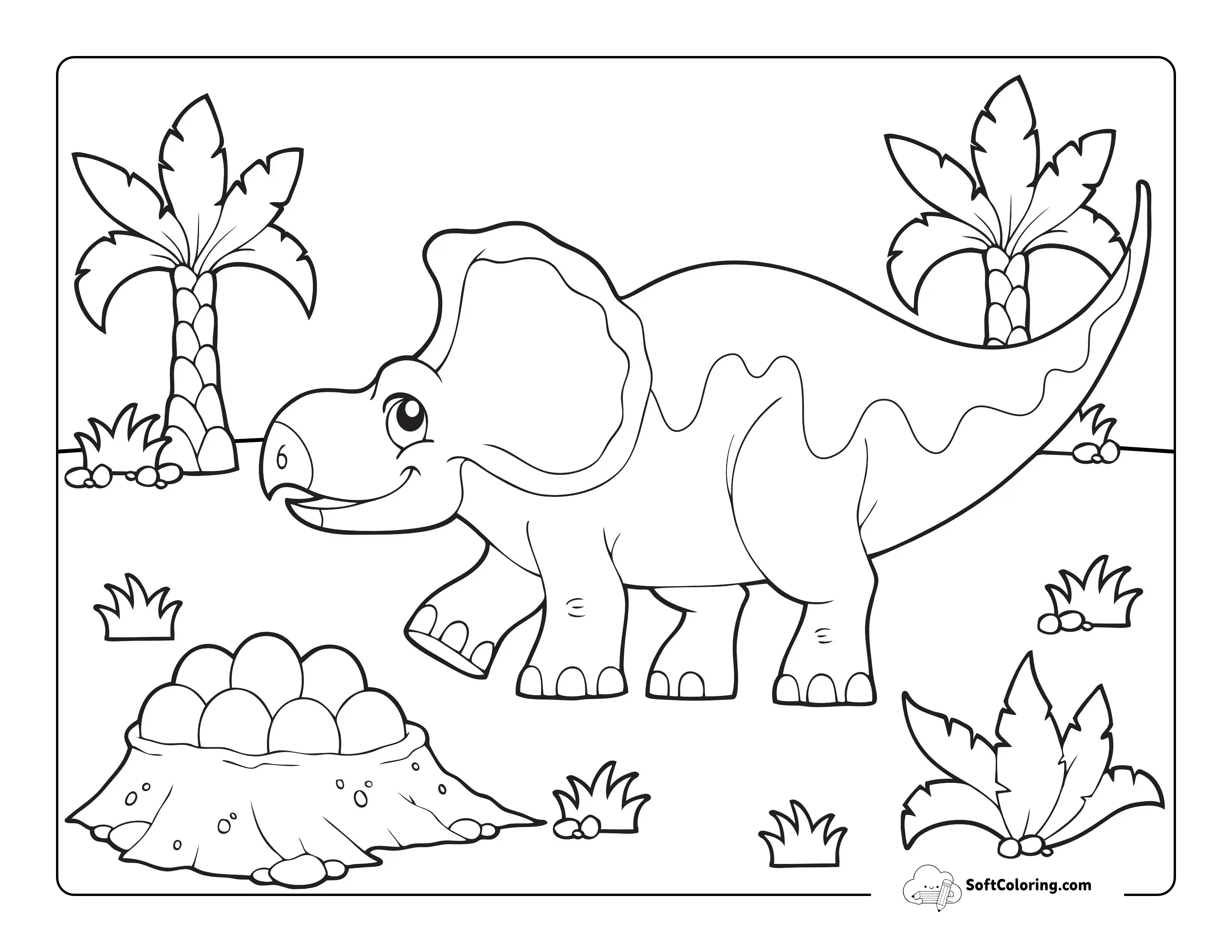Protoceratops With Eggs Picture To Color