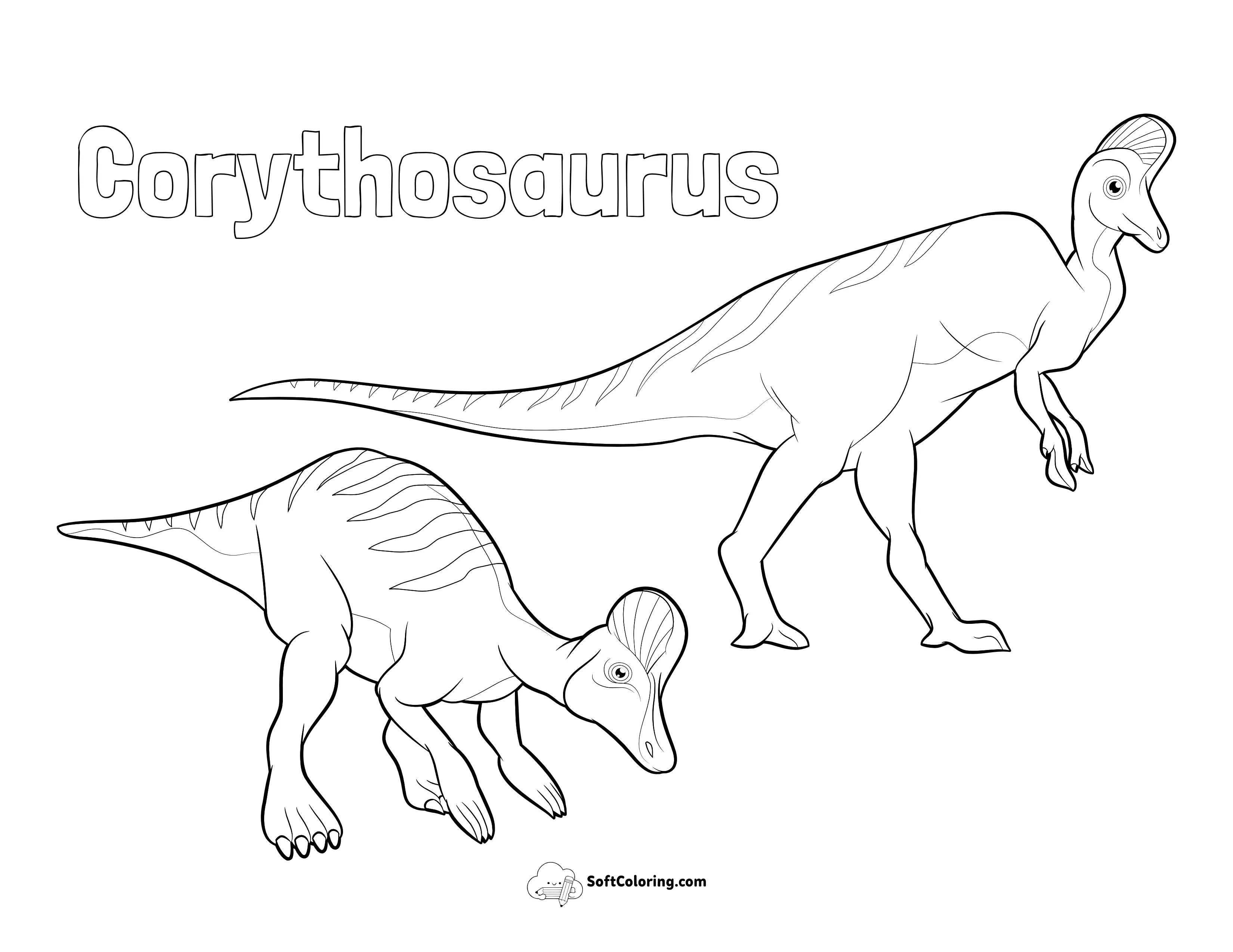 Corythosaurus Dinosaurs Coloring Page With Name
