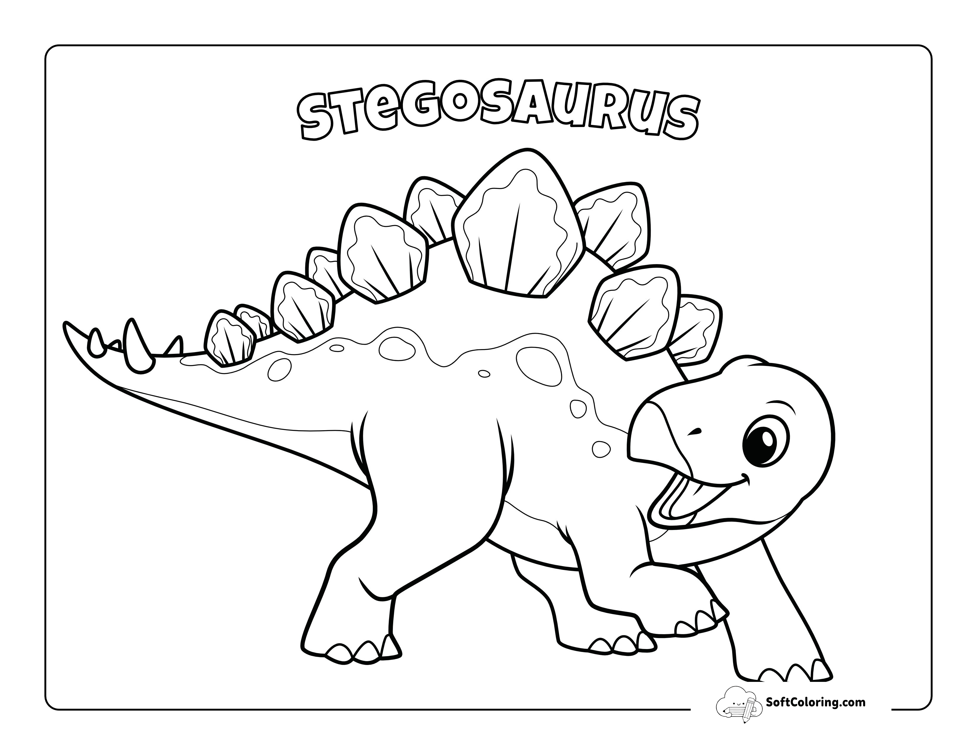 Cute Stegosaurus Picture For Preschoolers