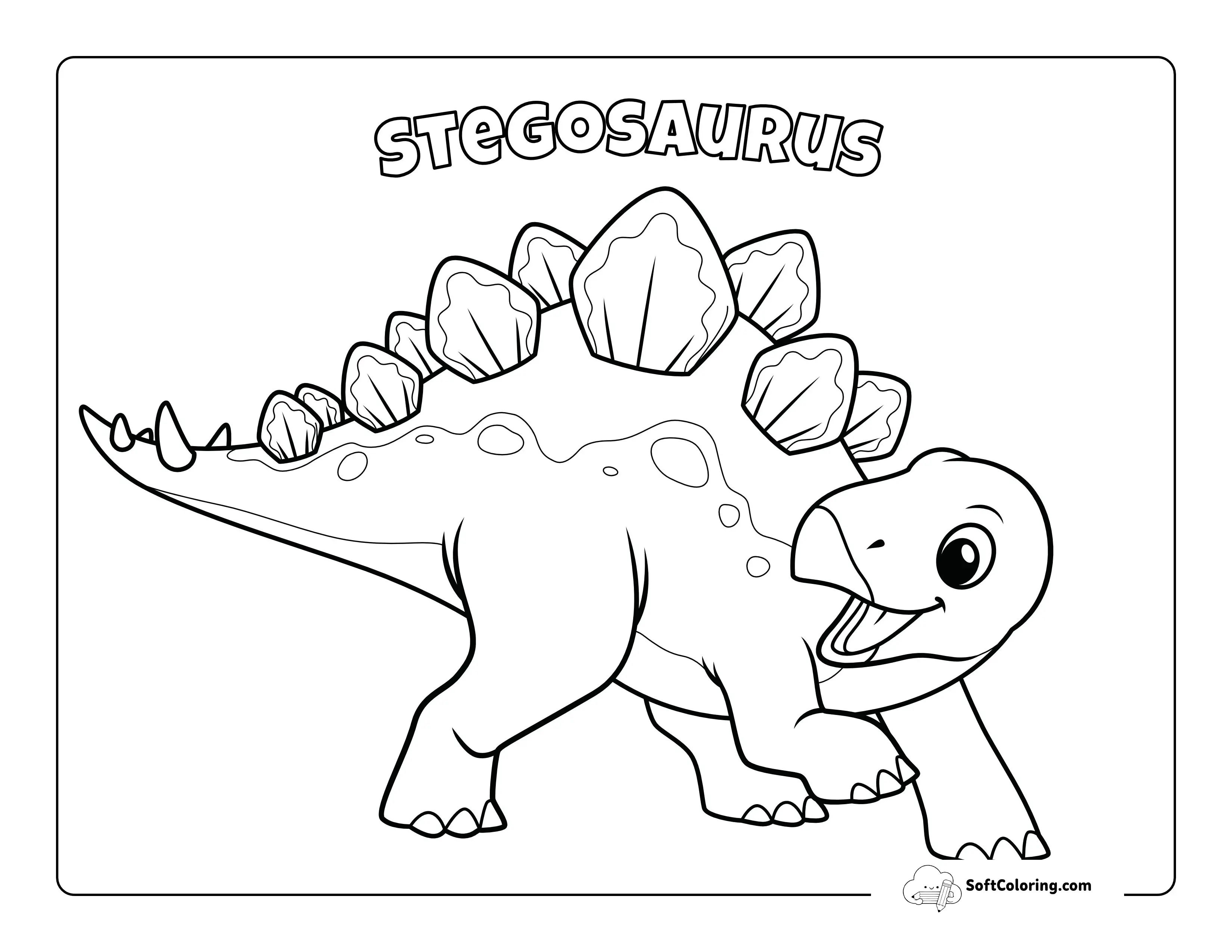 Cute Stegosaurus Picture For Preschoolers