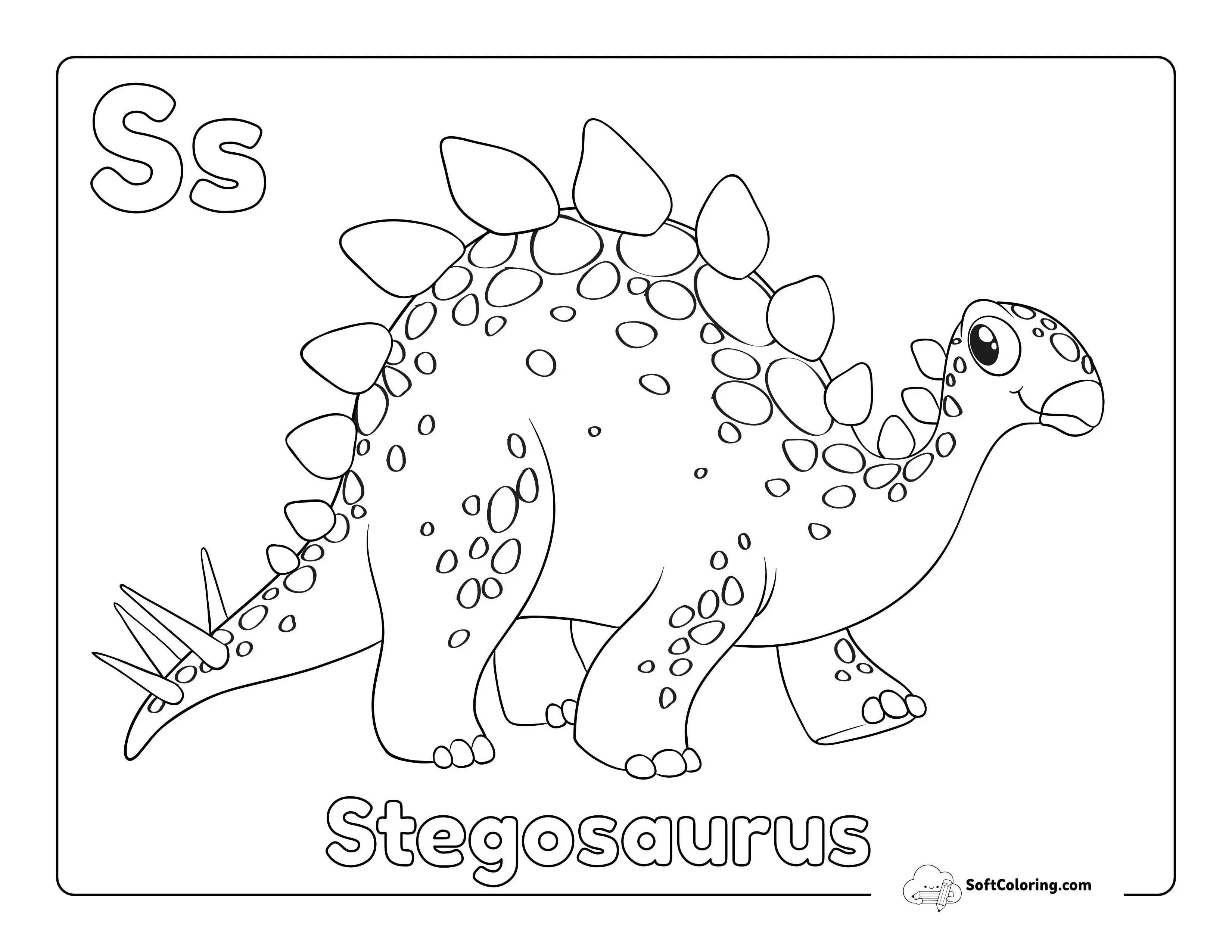 Letter S Is For Stegosaurus Dinosaur