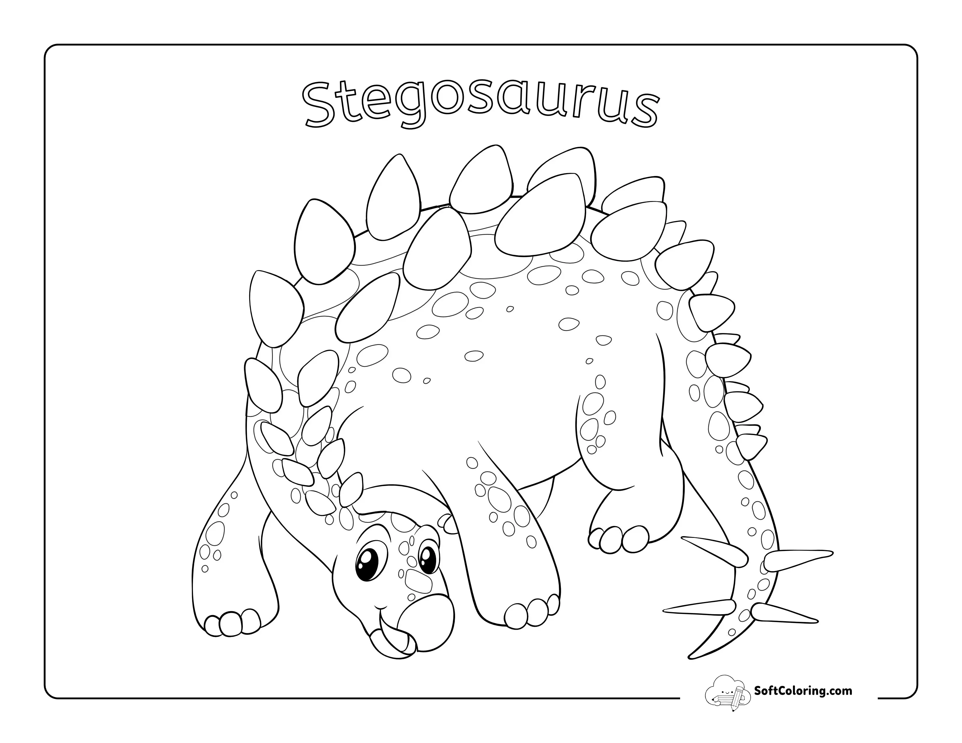 Cute Stegosaurus Coloring Page