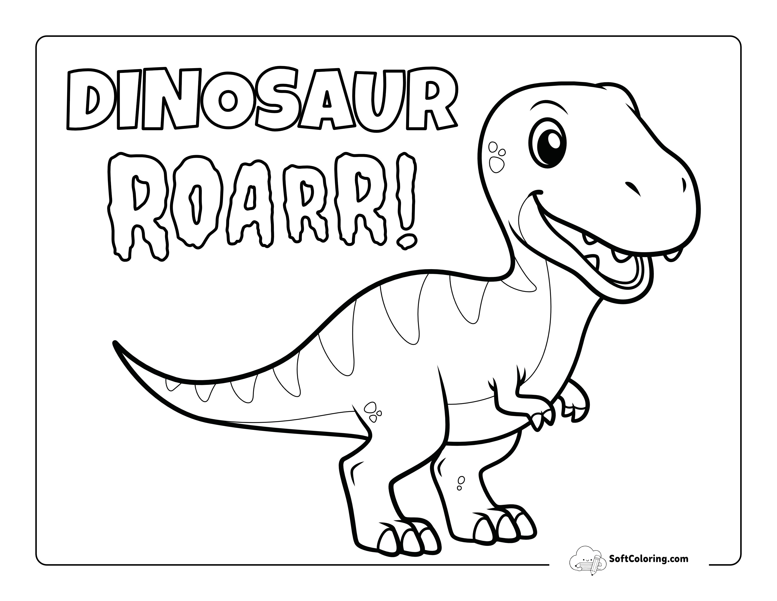 Easy T-Rex Coloring Page For Toddlers