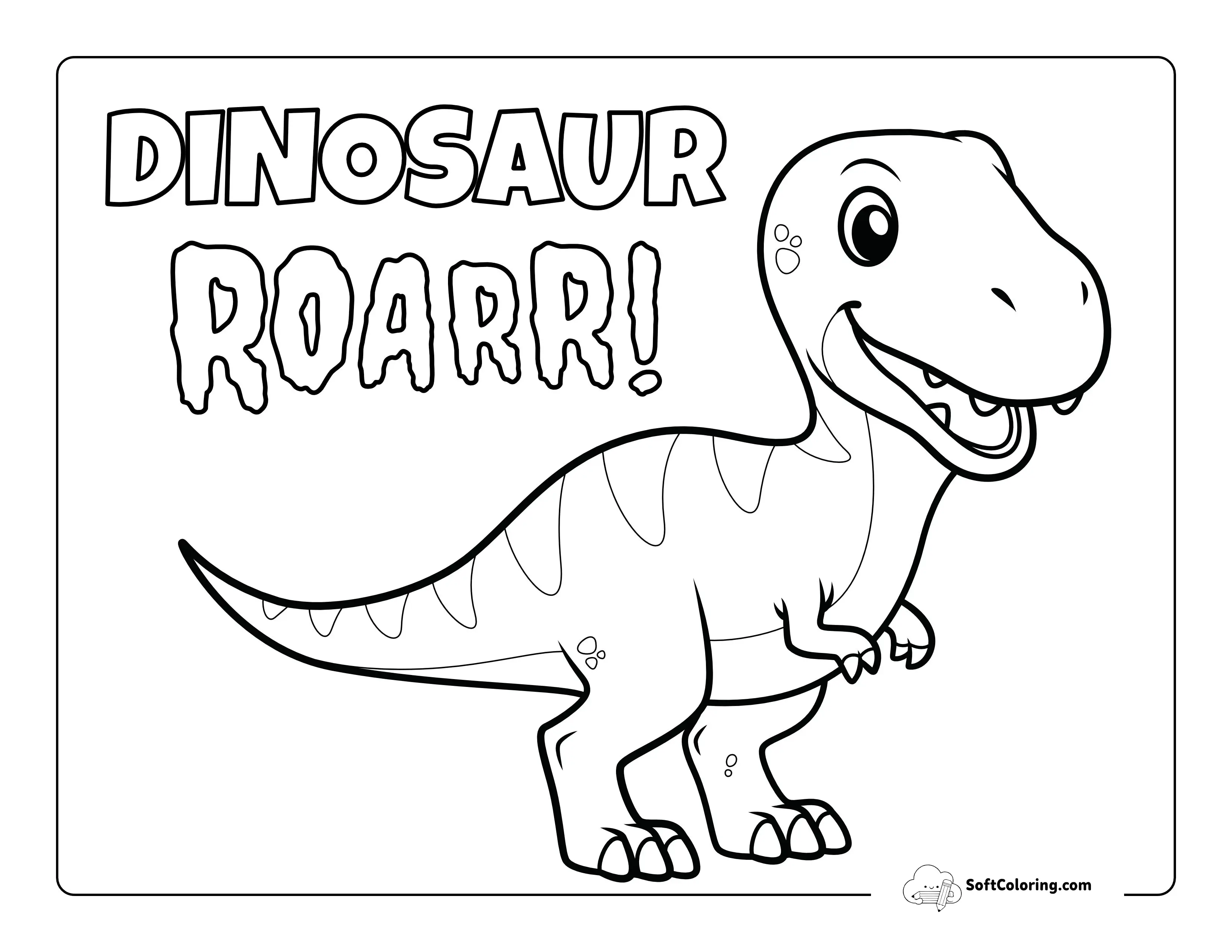 Easy T-Rex Coloring Page For Toddlers