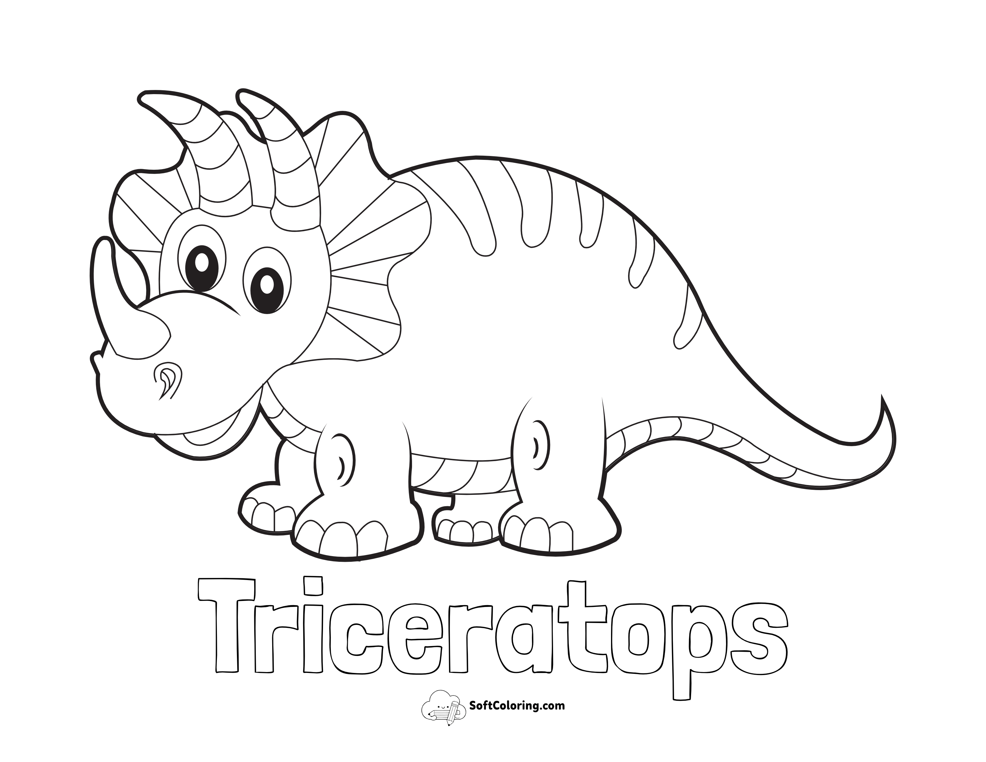 Triceratops Coloring Page With Name
