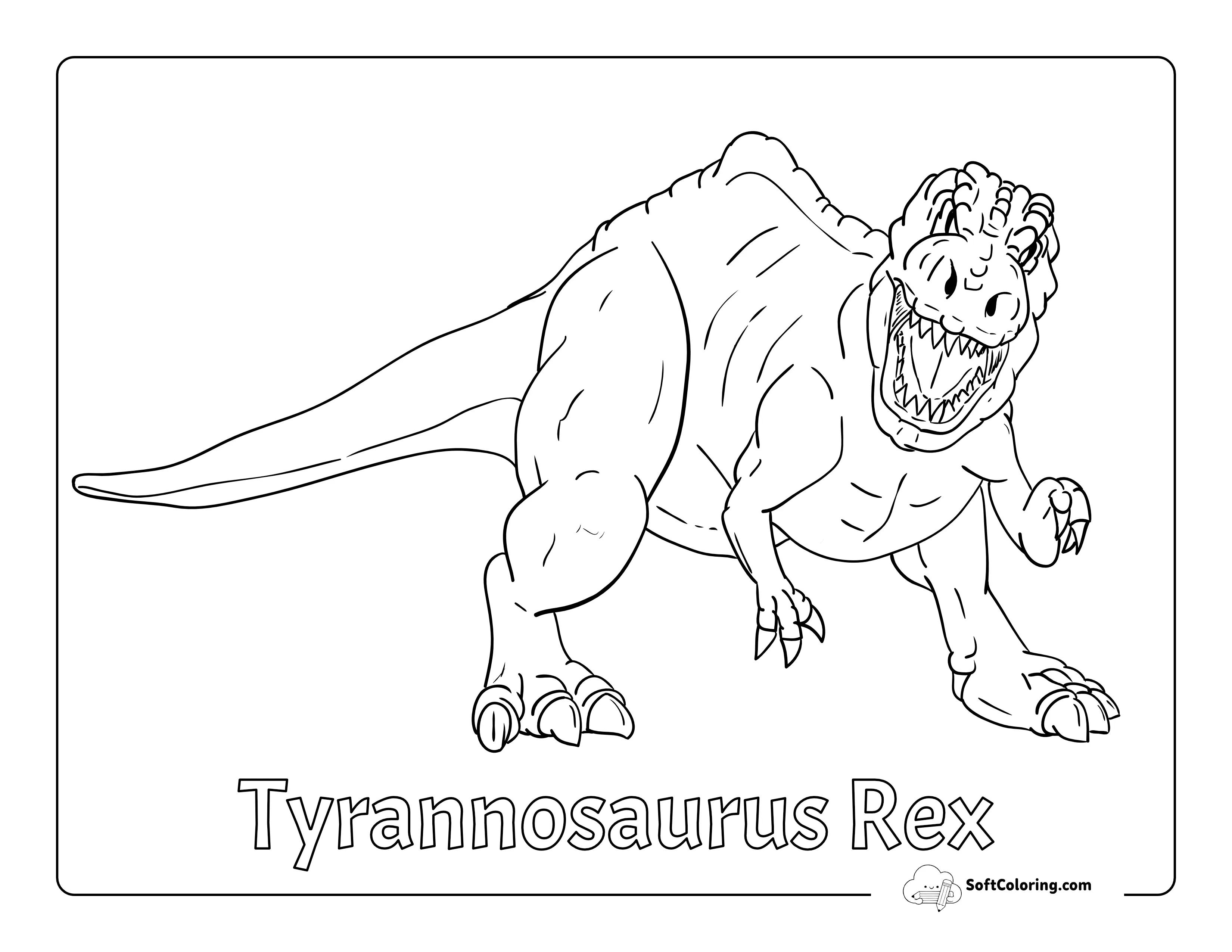 Tyrannosaurus Rex Printable Coloring Sheet For Kids