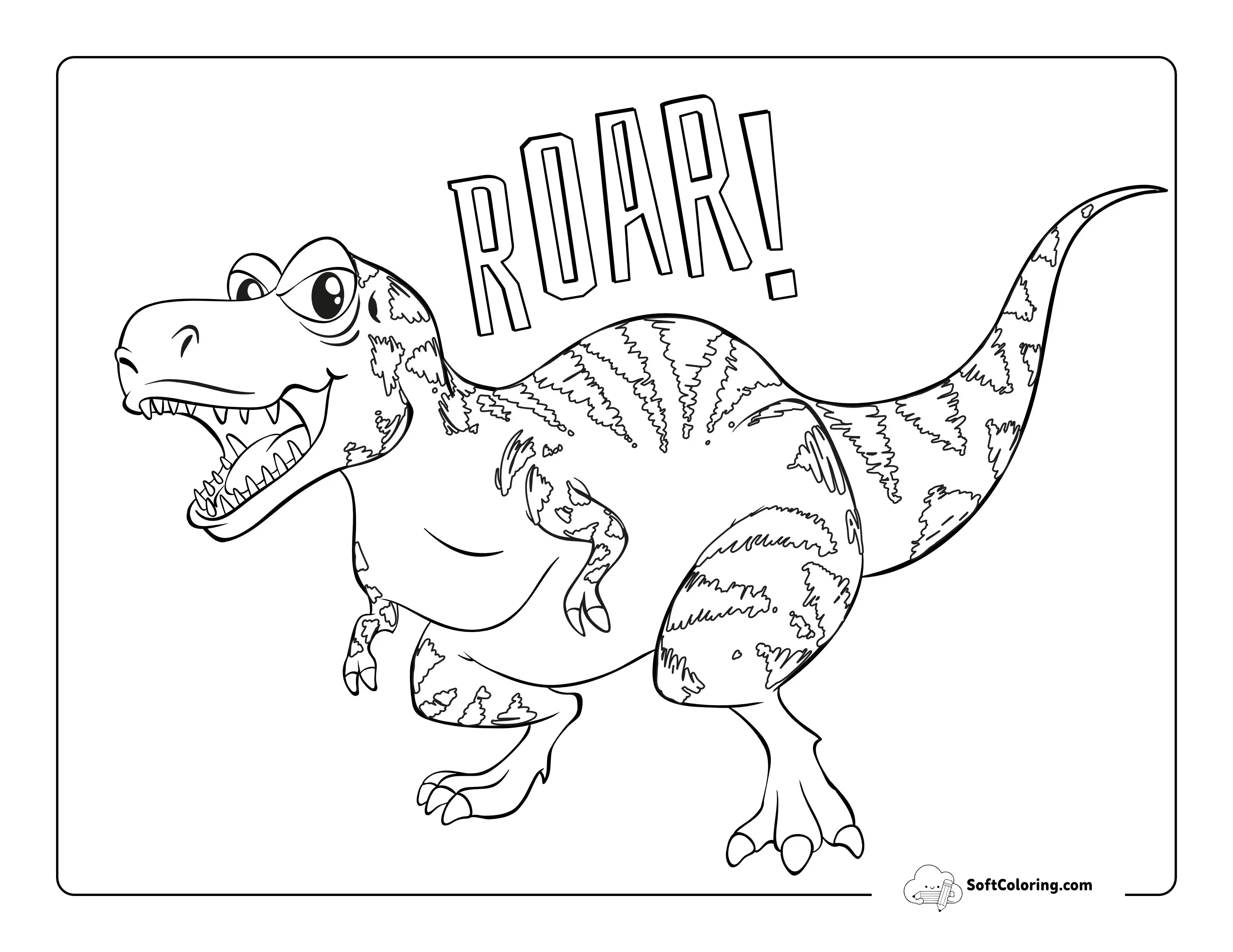 Dinosaur With Sharp Teeth To Color