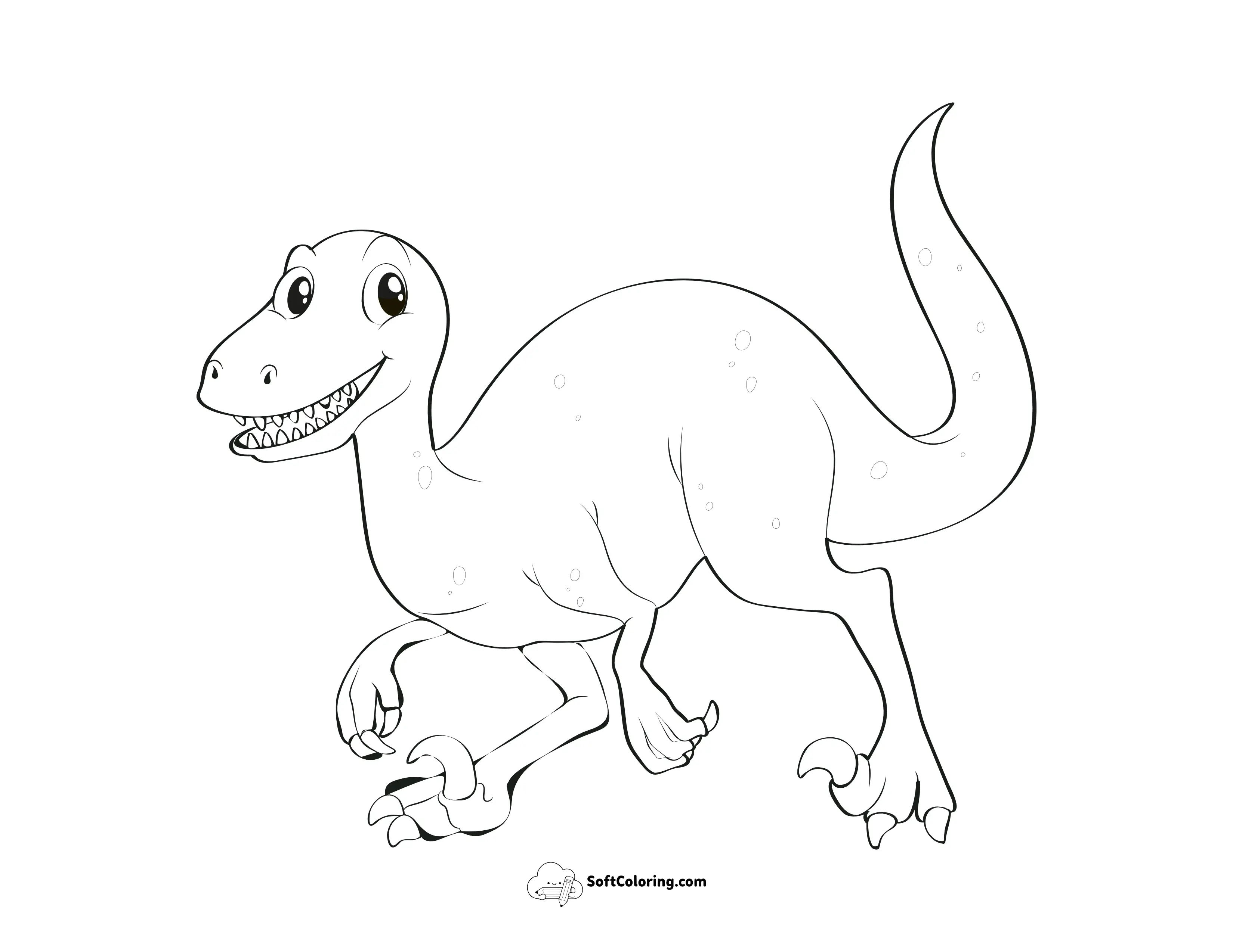 Friendly Dinosaur Coloring Sheet