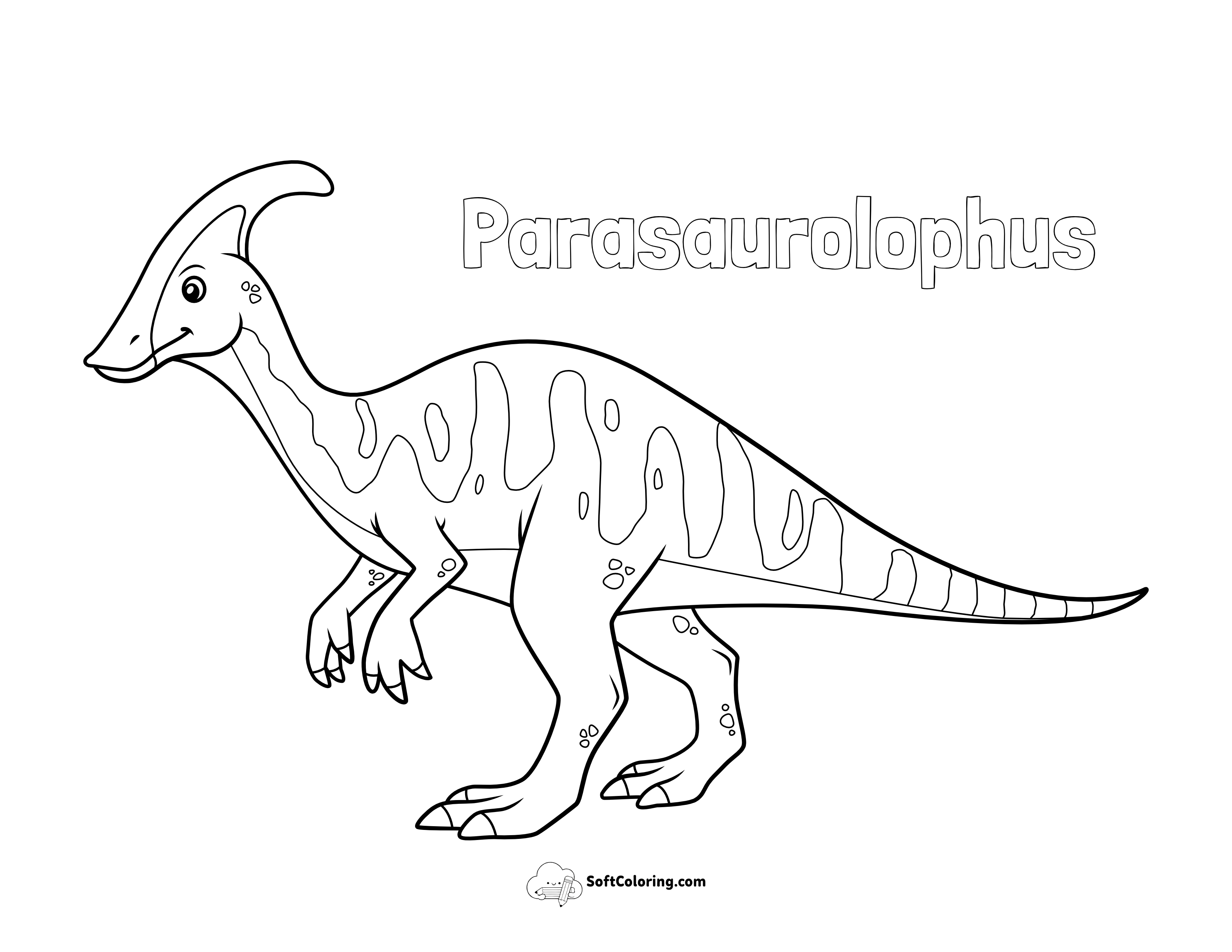 Parasaurolophus Coloring Sheet With Name