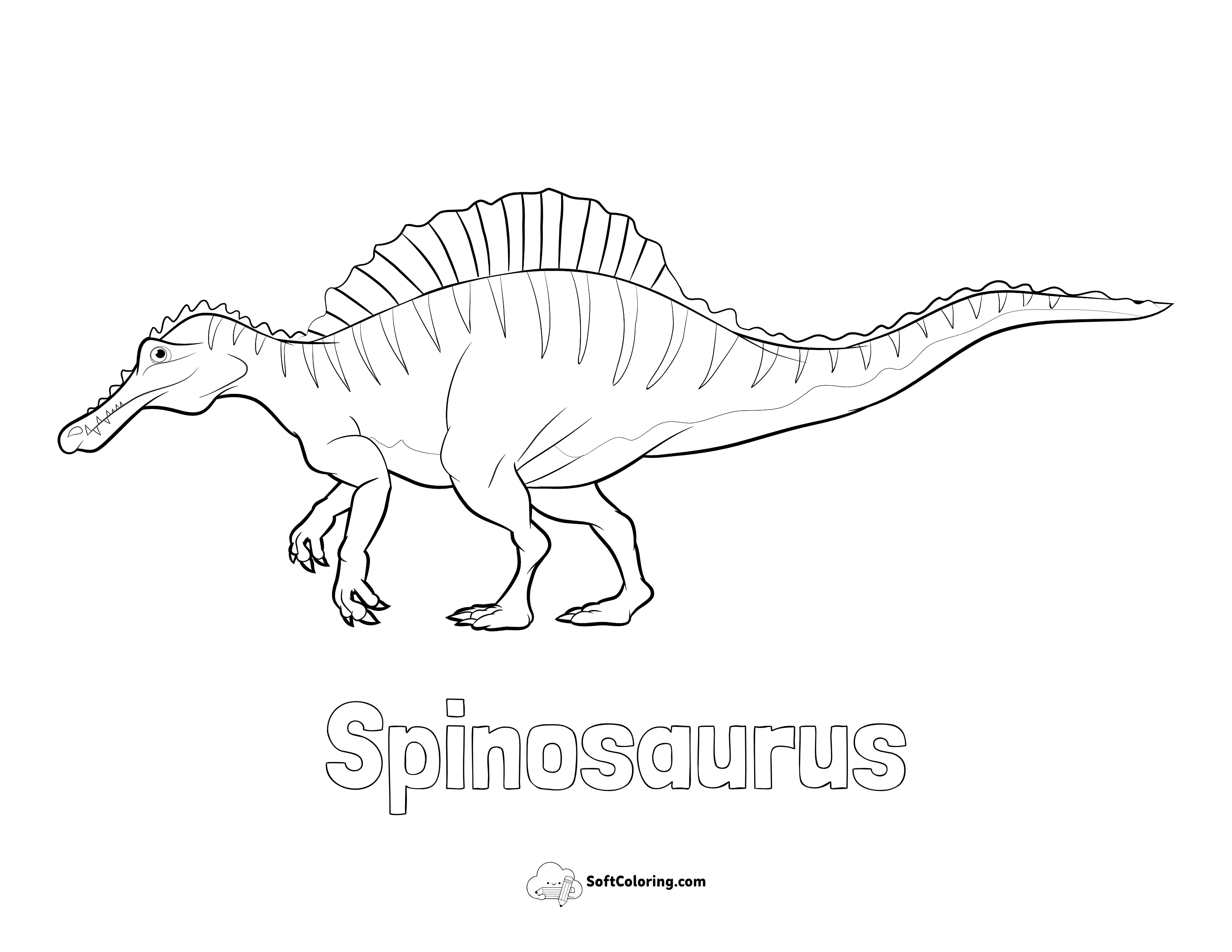 Spinosaurus Coloring Page With Name