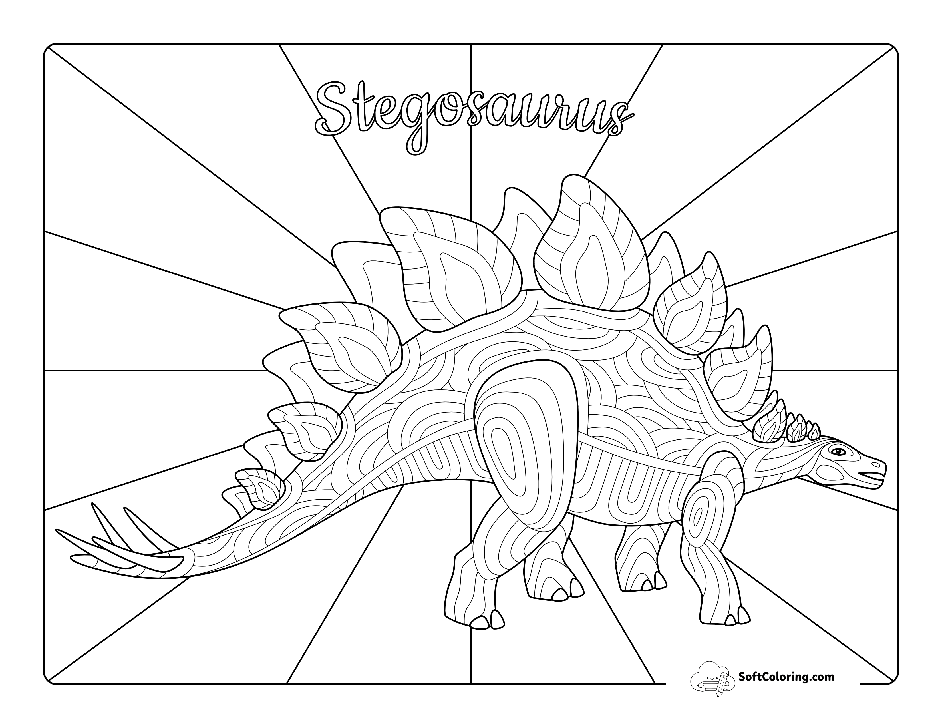 Stegosaurus Coloring Page For Adults