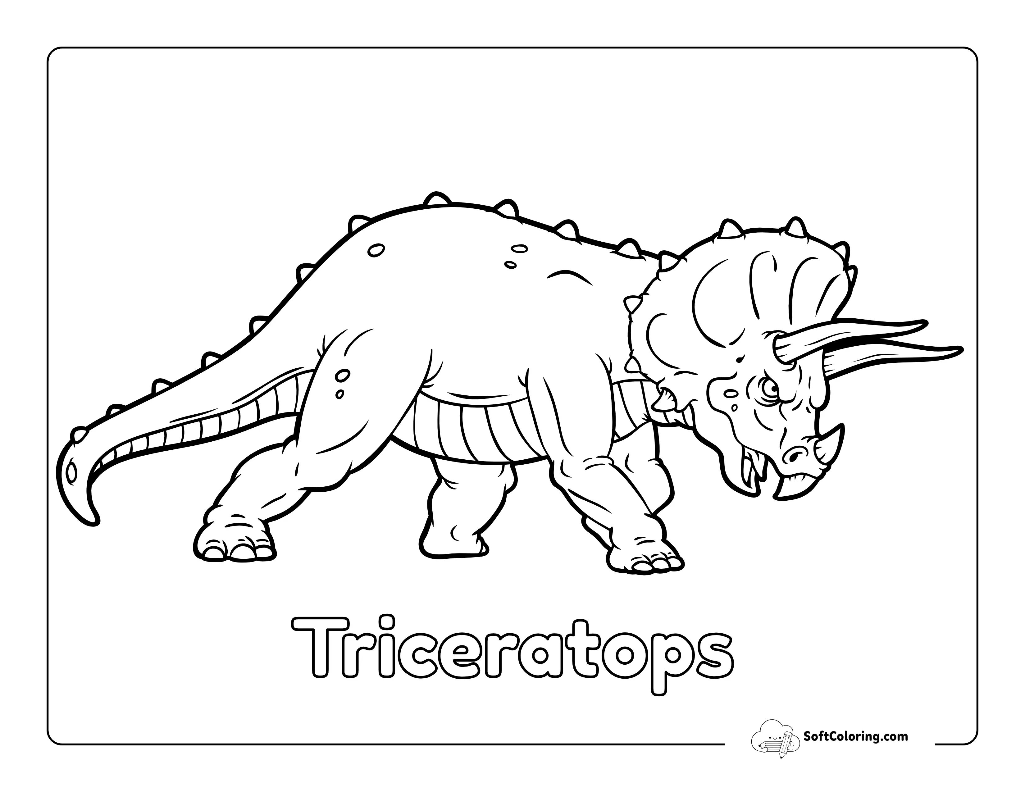 Charging Triceratops Picture To Color